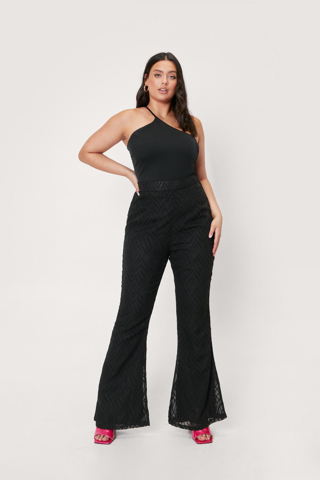 Plus Size Textured Woven Flares image number 1