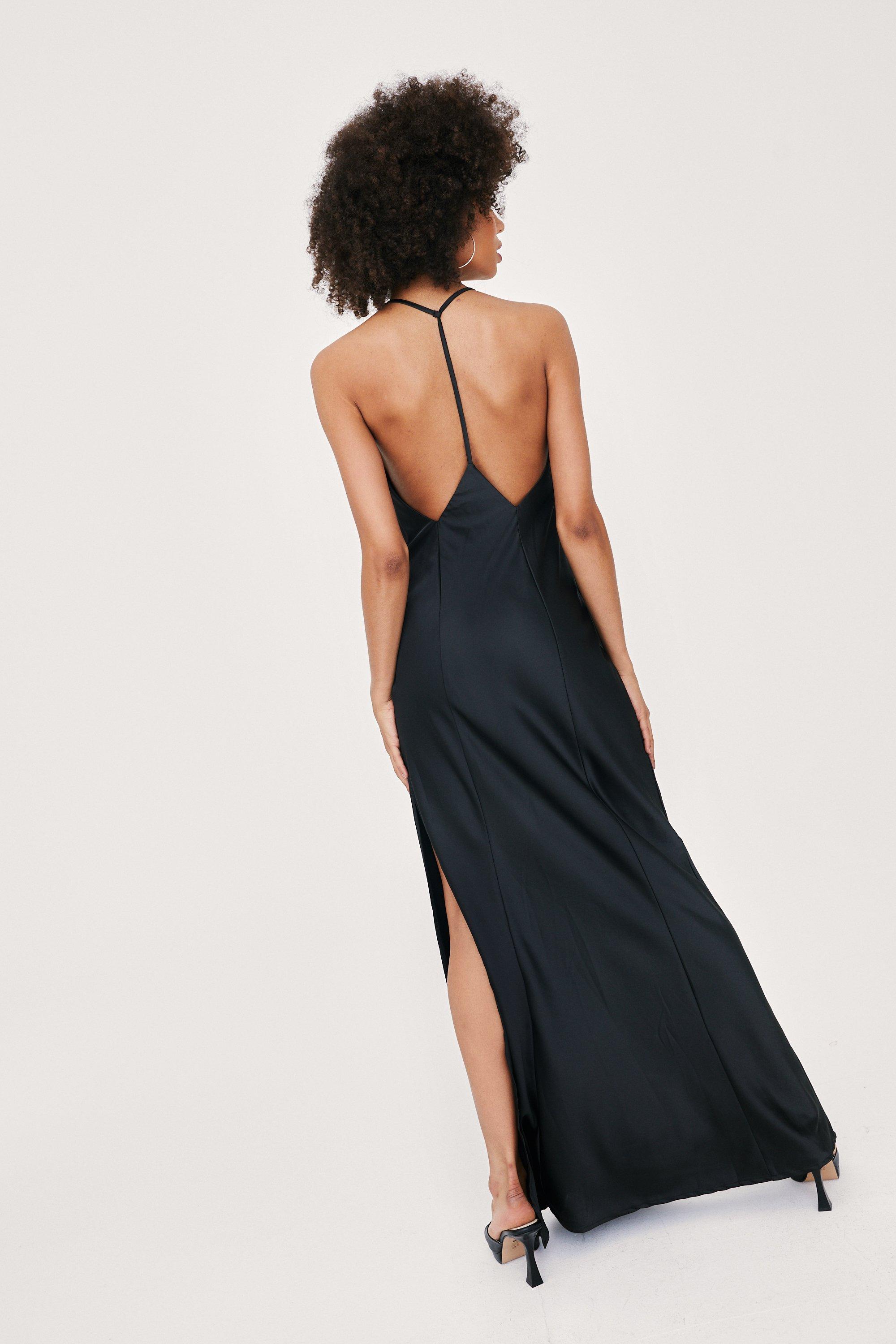 Strappy maxi shop dress with split