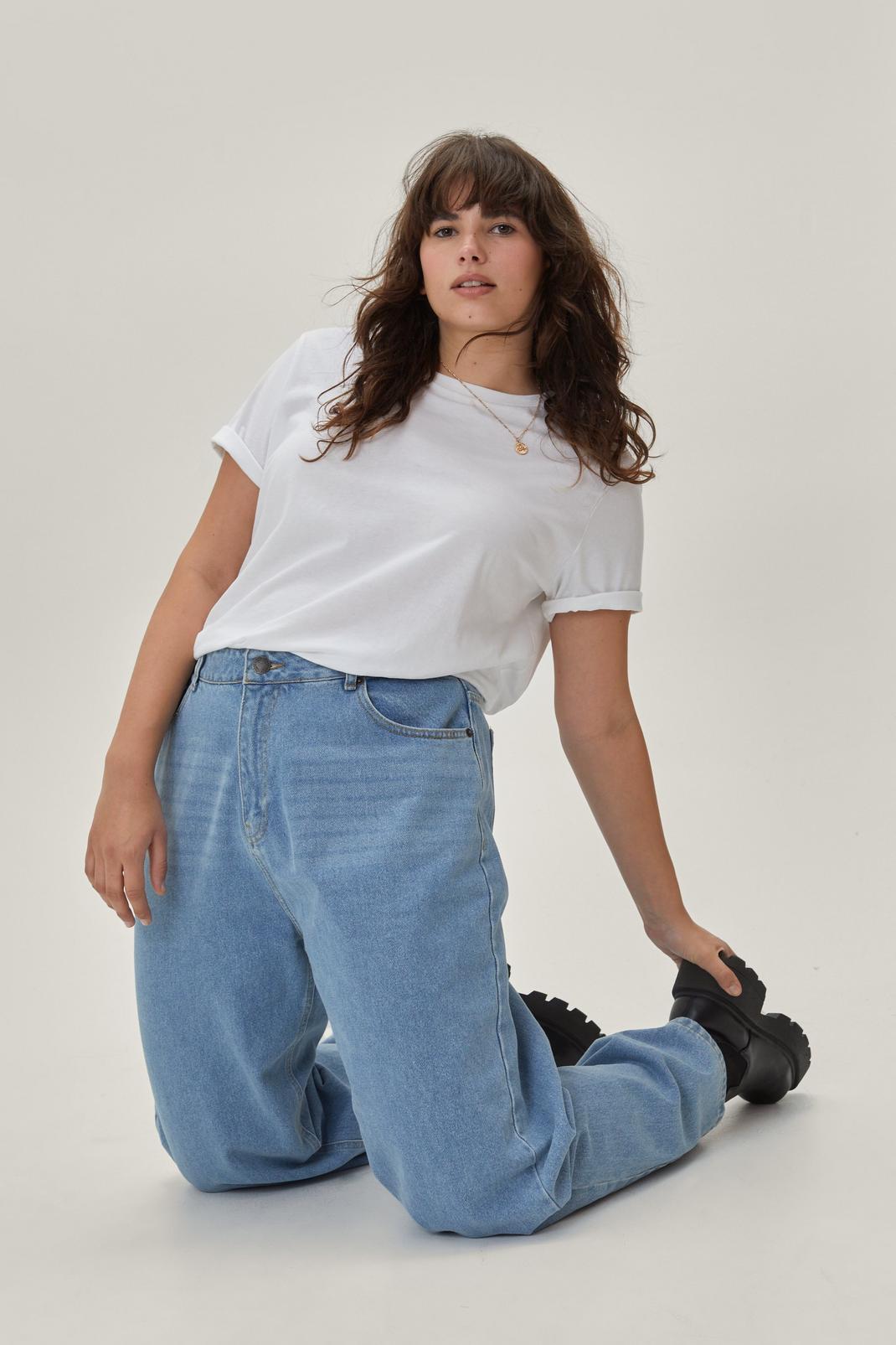 106 Plus Size Organic Denim Wide Leg Jeans image number 2