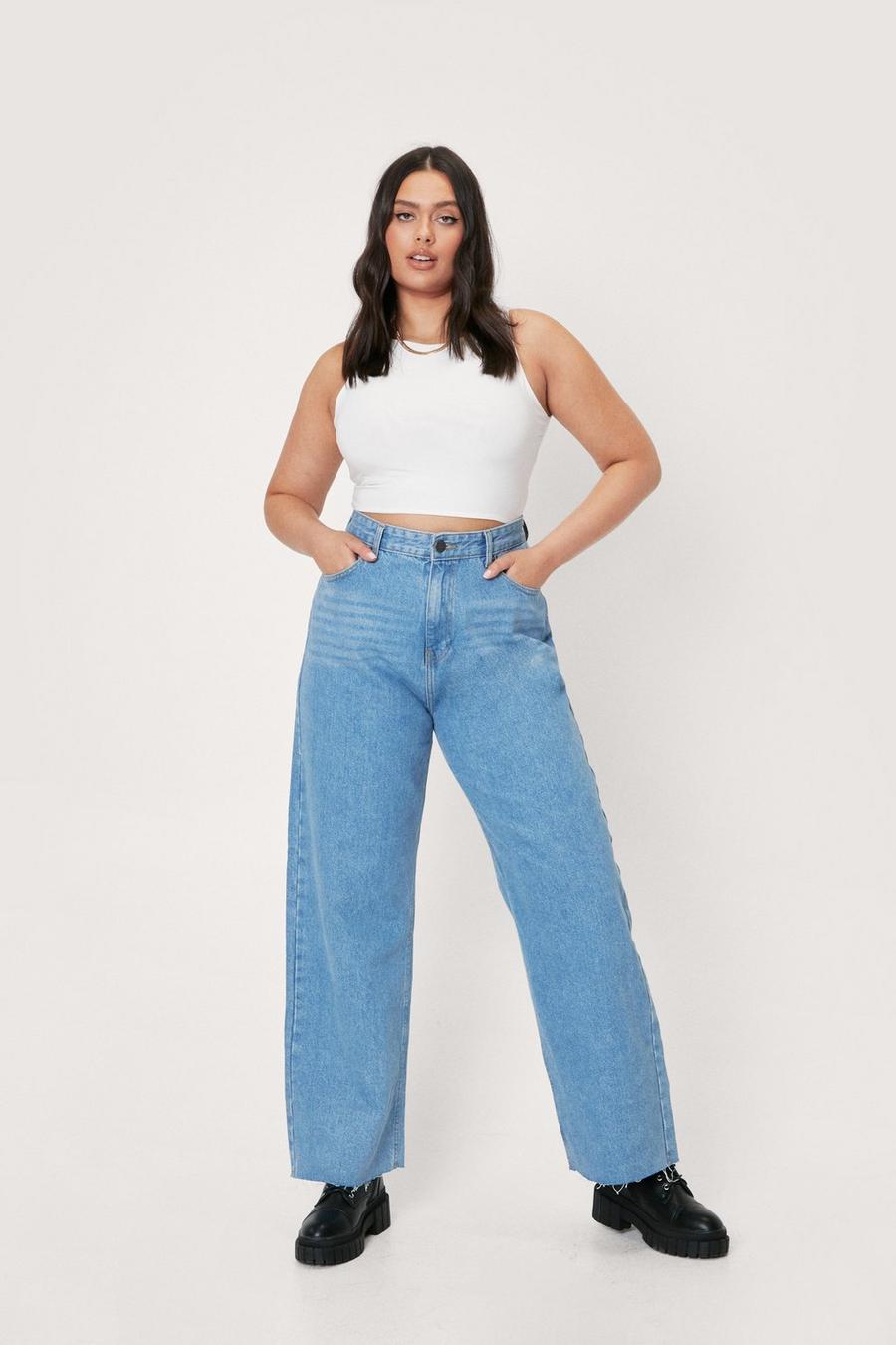 Plus Size Organic Denim Wide Leg Slouchy Jeans