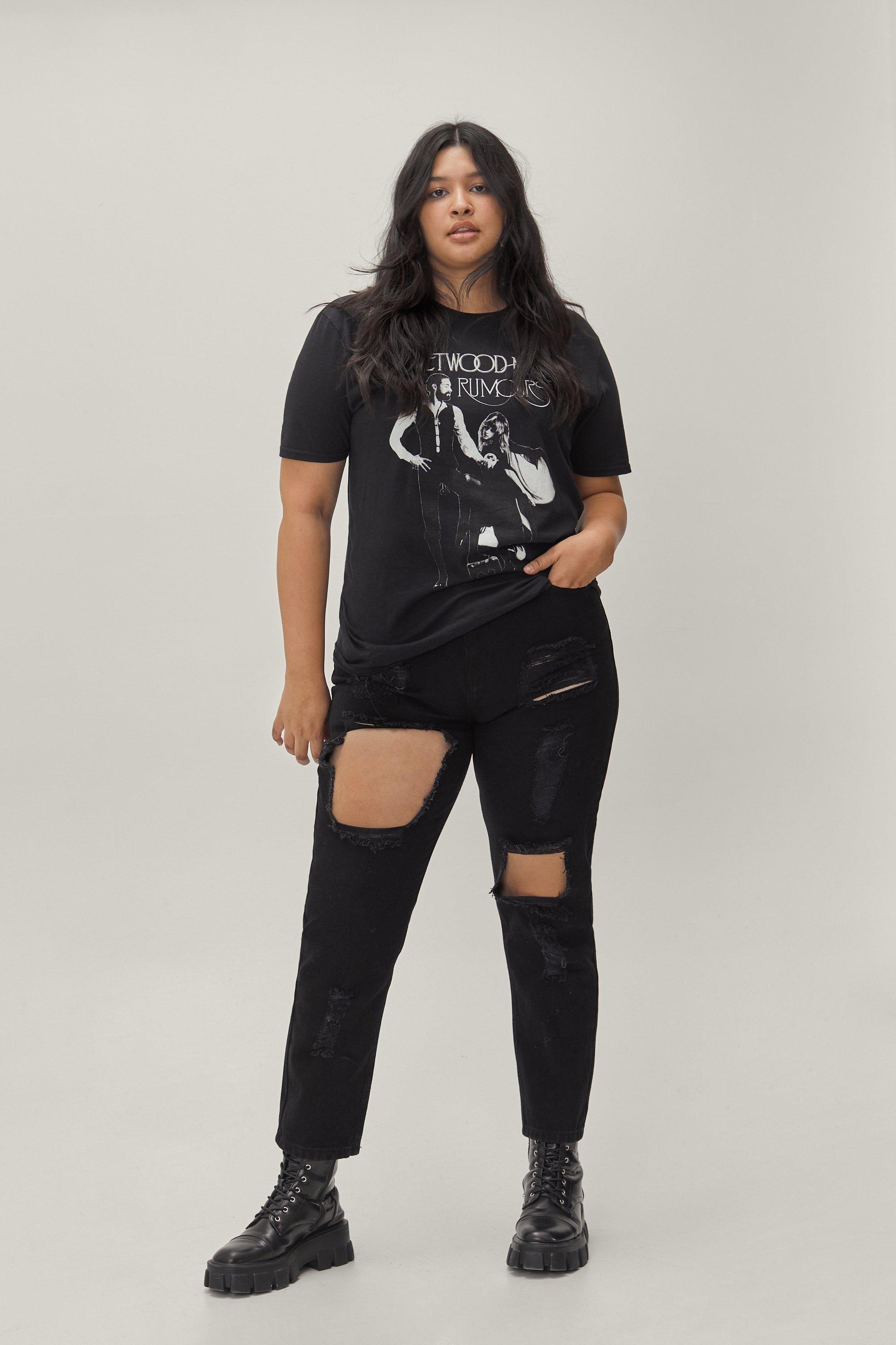 mom jeans plus size black