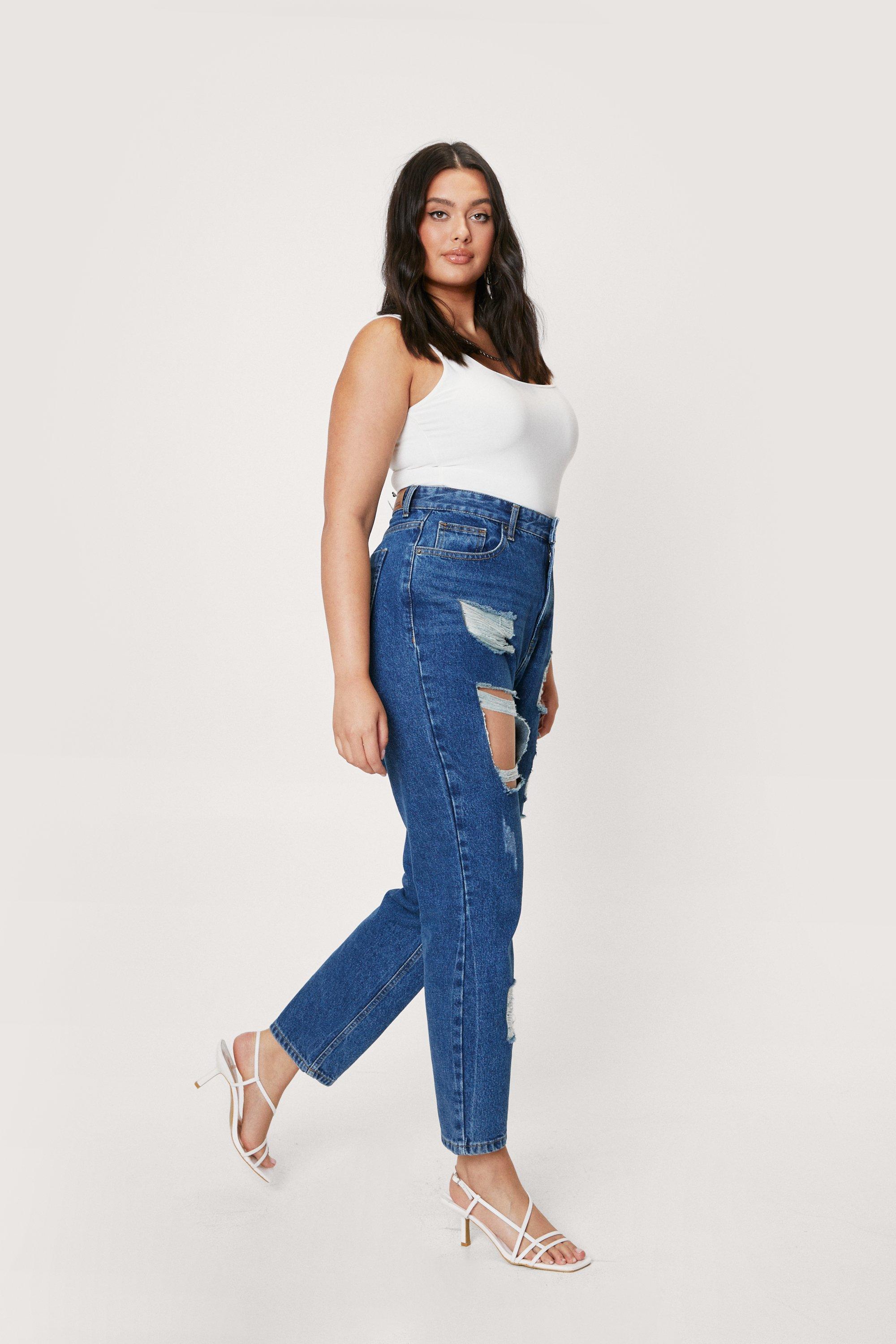 Nasty Gal Womens Plus Size Organic Denim Mom Jeans - ShopStyle