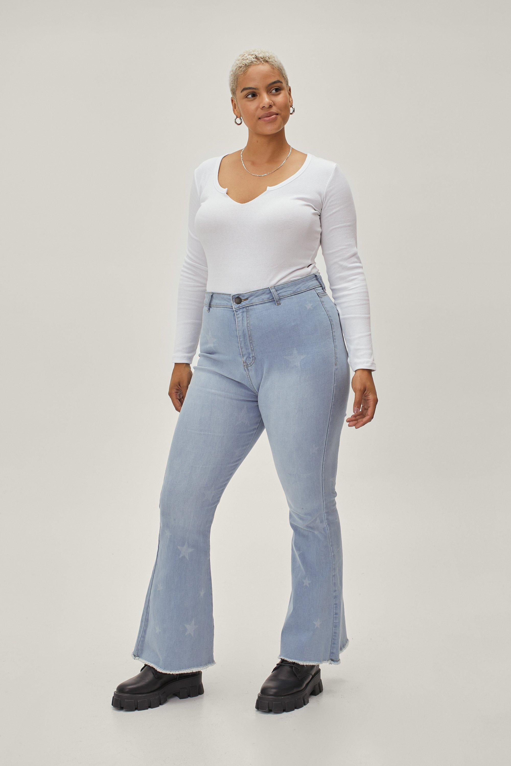 plus size denim flare jeans