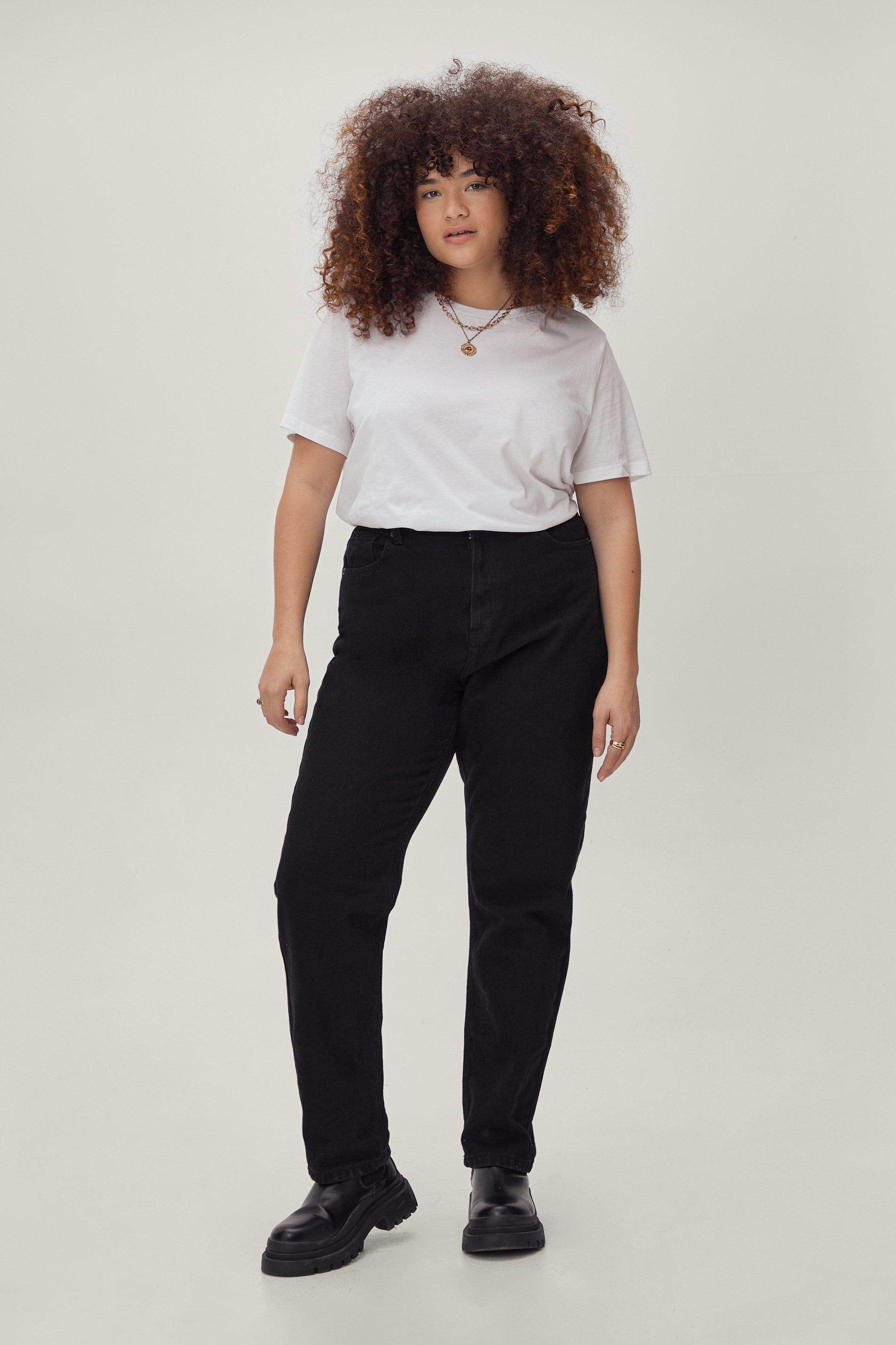 mom jeans plus size black