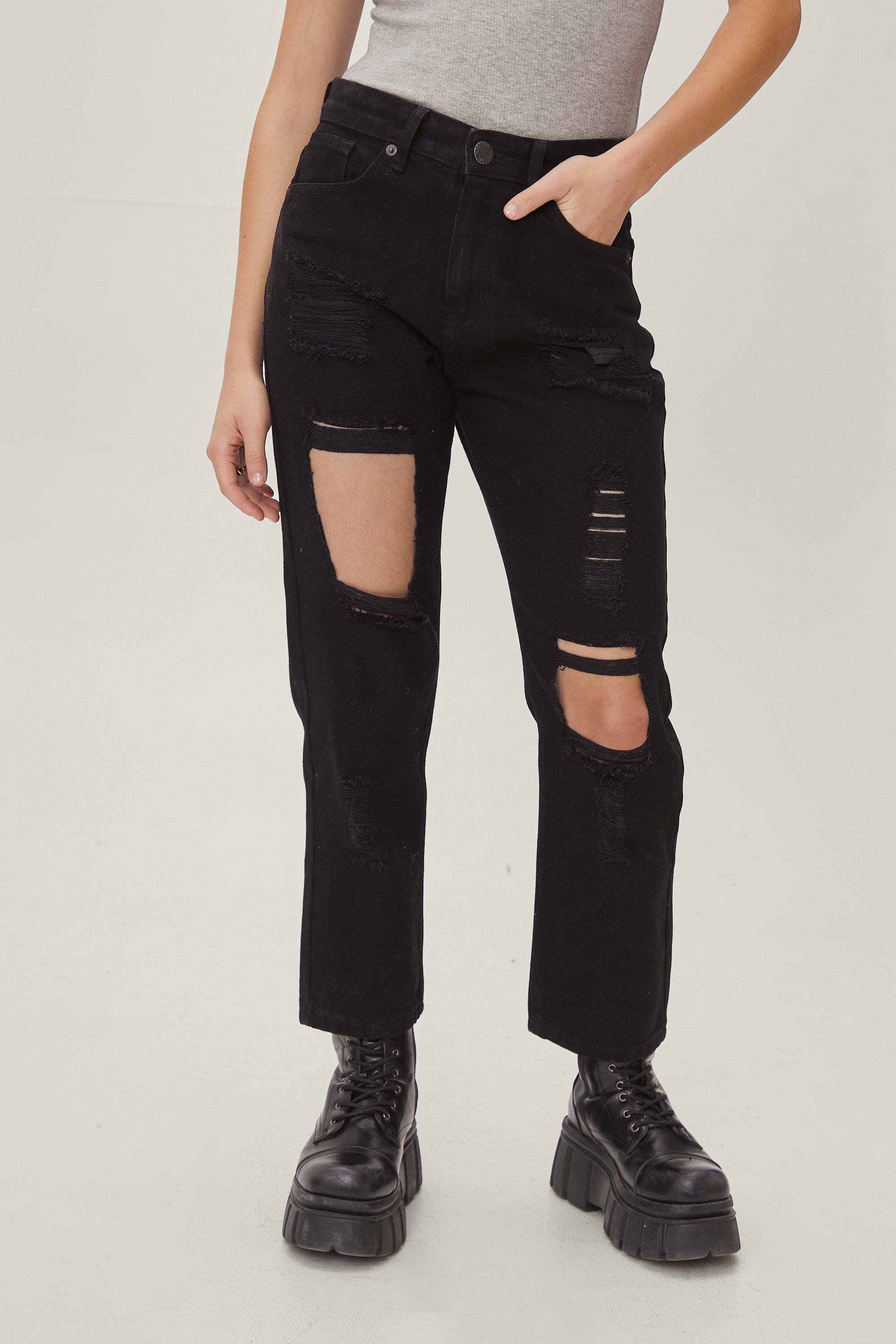 nasty gal ripped mom jeans