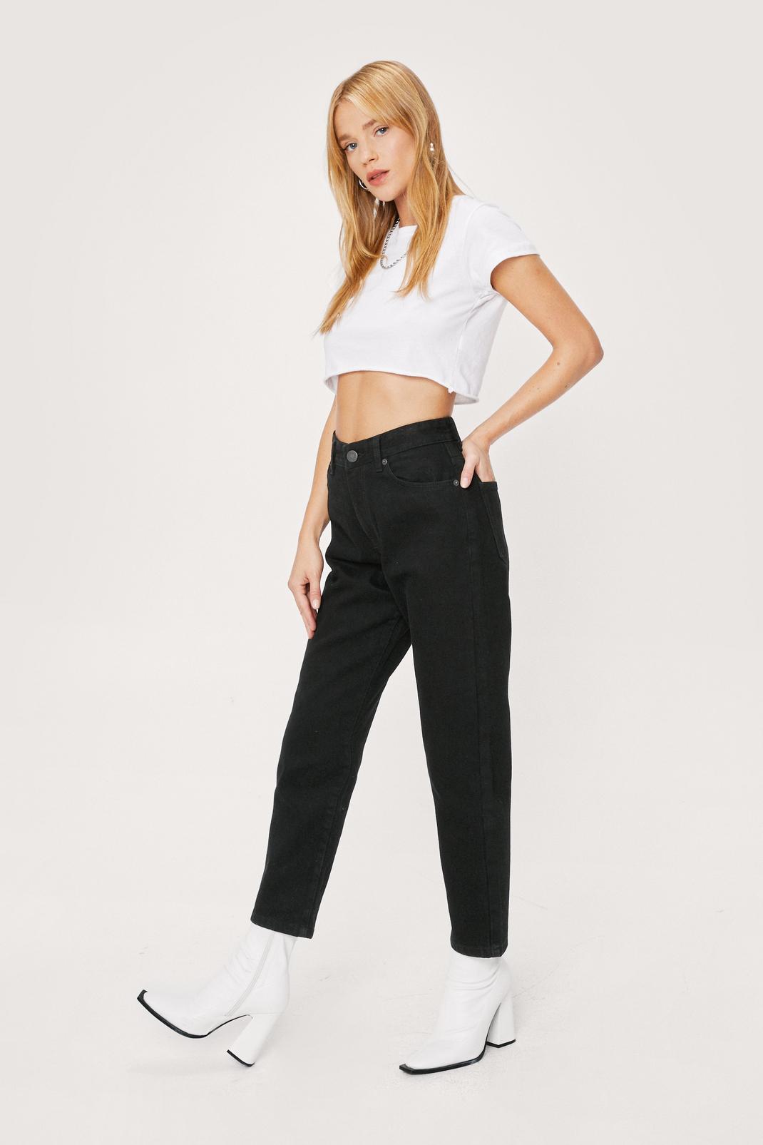 105 Petite Organic High Waisted Mom Jeans image number 2