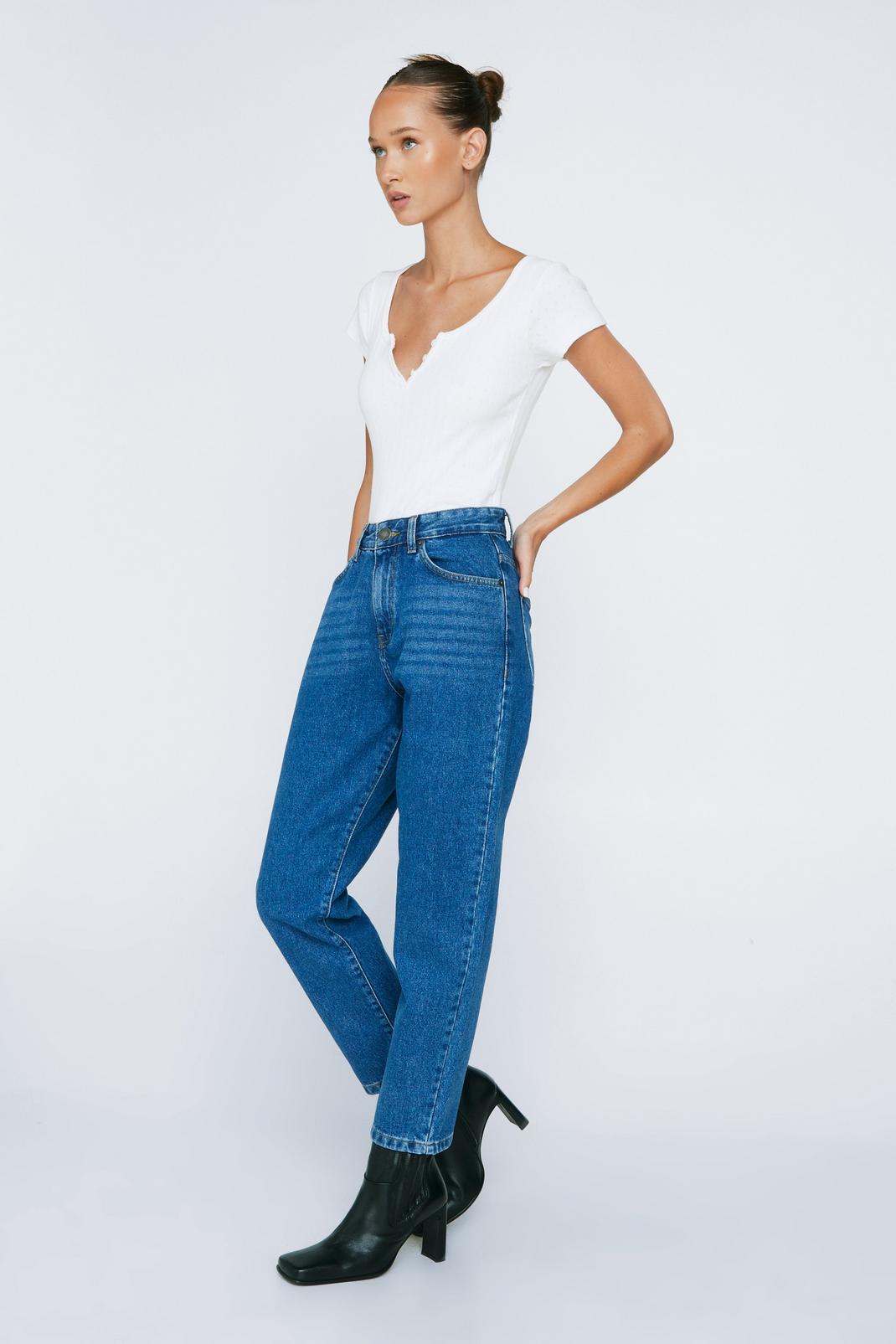 340 Petite Organic High Waisted Mom Jeans image number 2