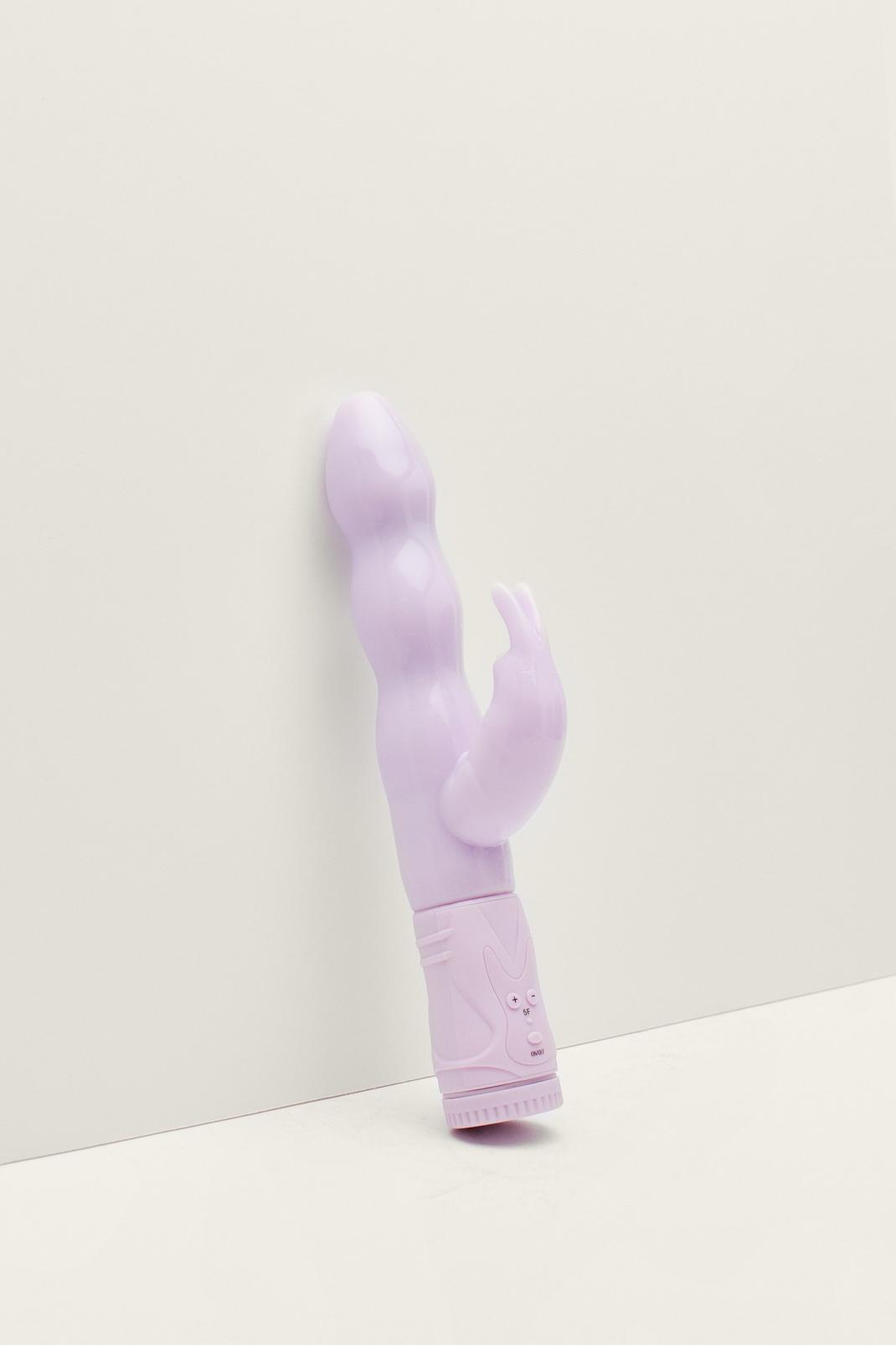 Purple Ribbed Shaft Rabbit Vibrator image number 1