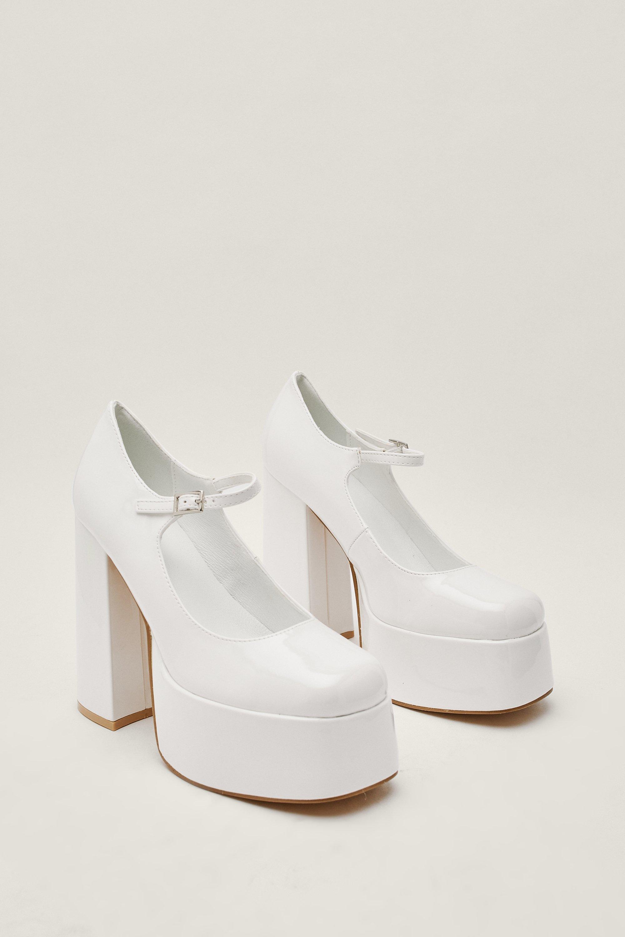 white platform heels for women