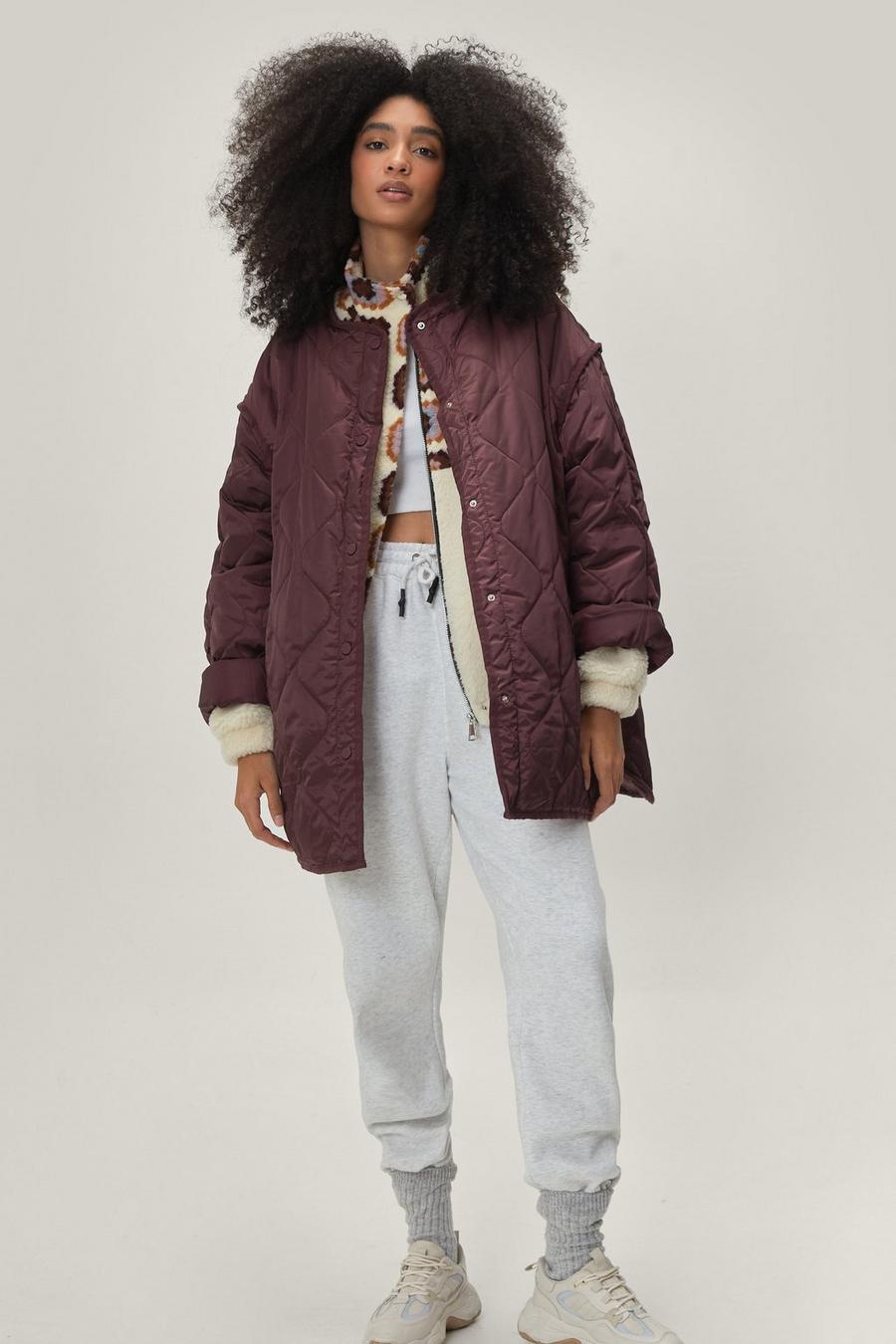 Quilted Oversized Longline Shell Jacket