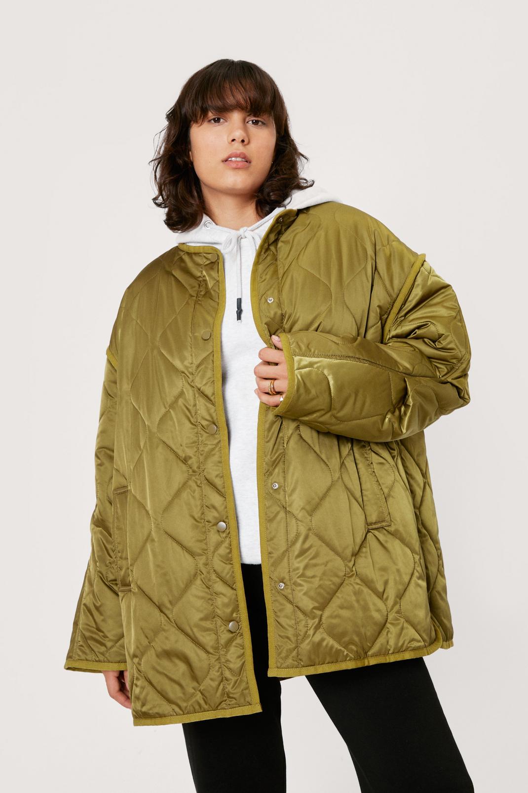 151 Quilted Oversized Longline Shell Jacket image number 2