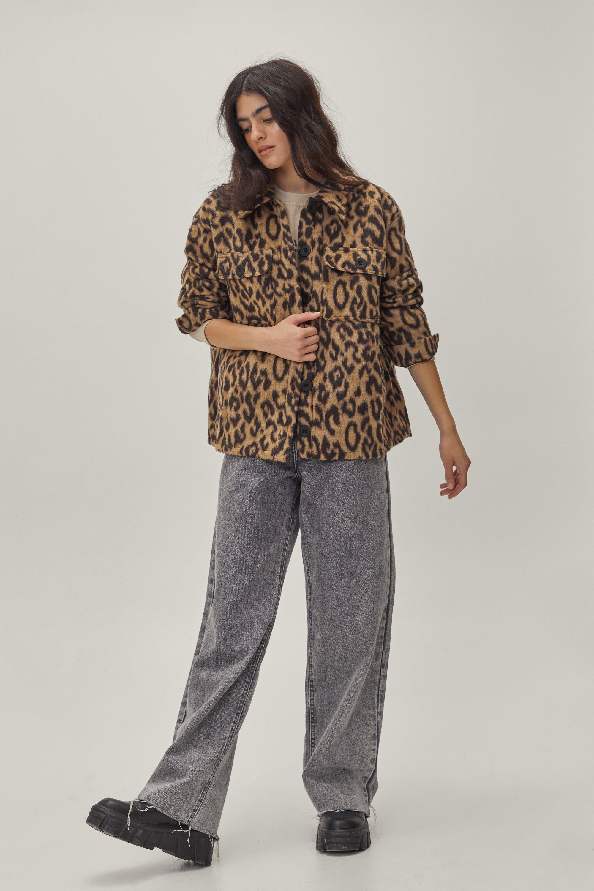 Faux Fur Leopard Shacket Nasty Gal