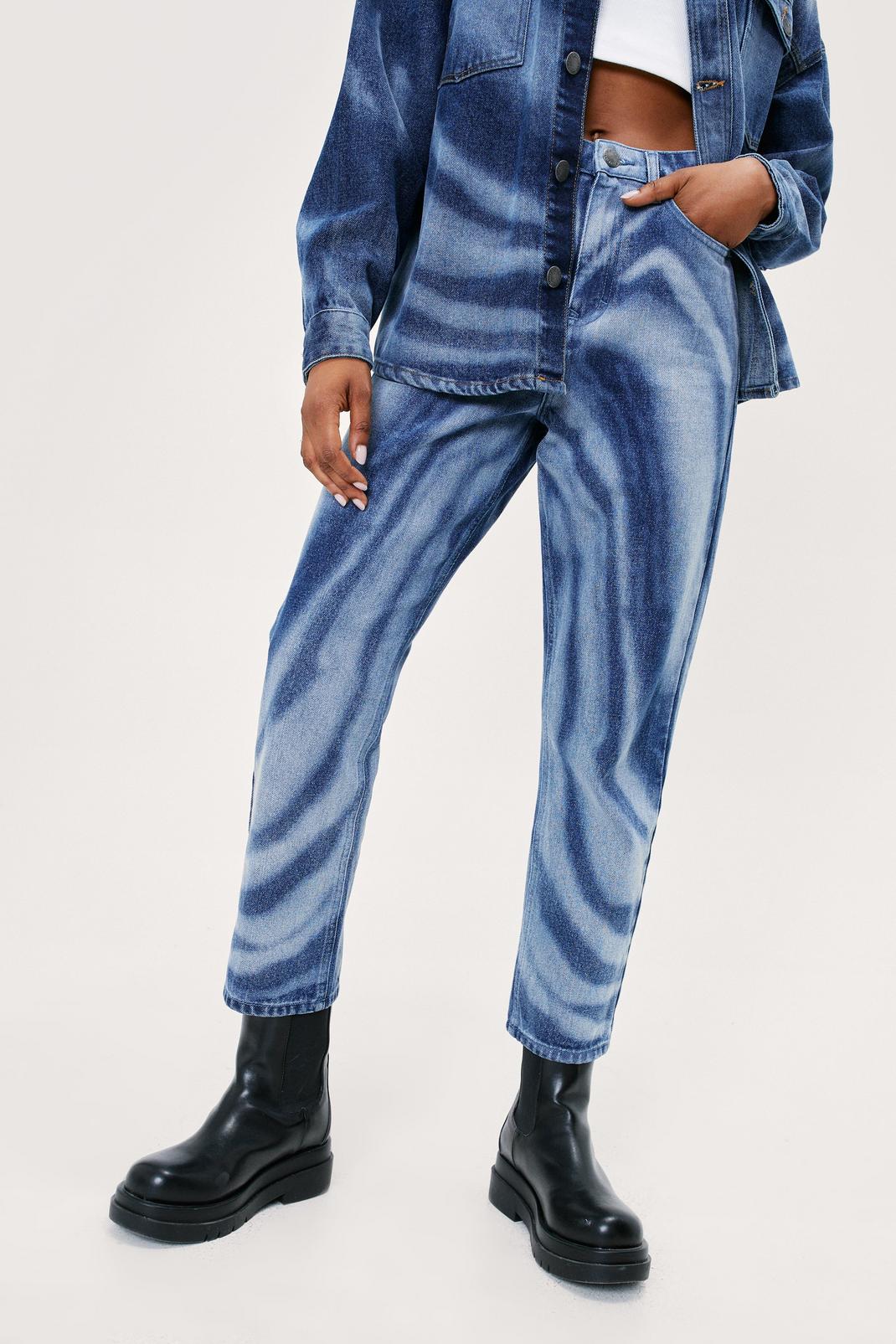 106 Organic Marble Wash High Waisted Denim Jeans image number 2