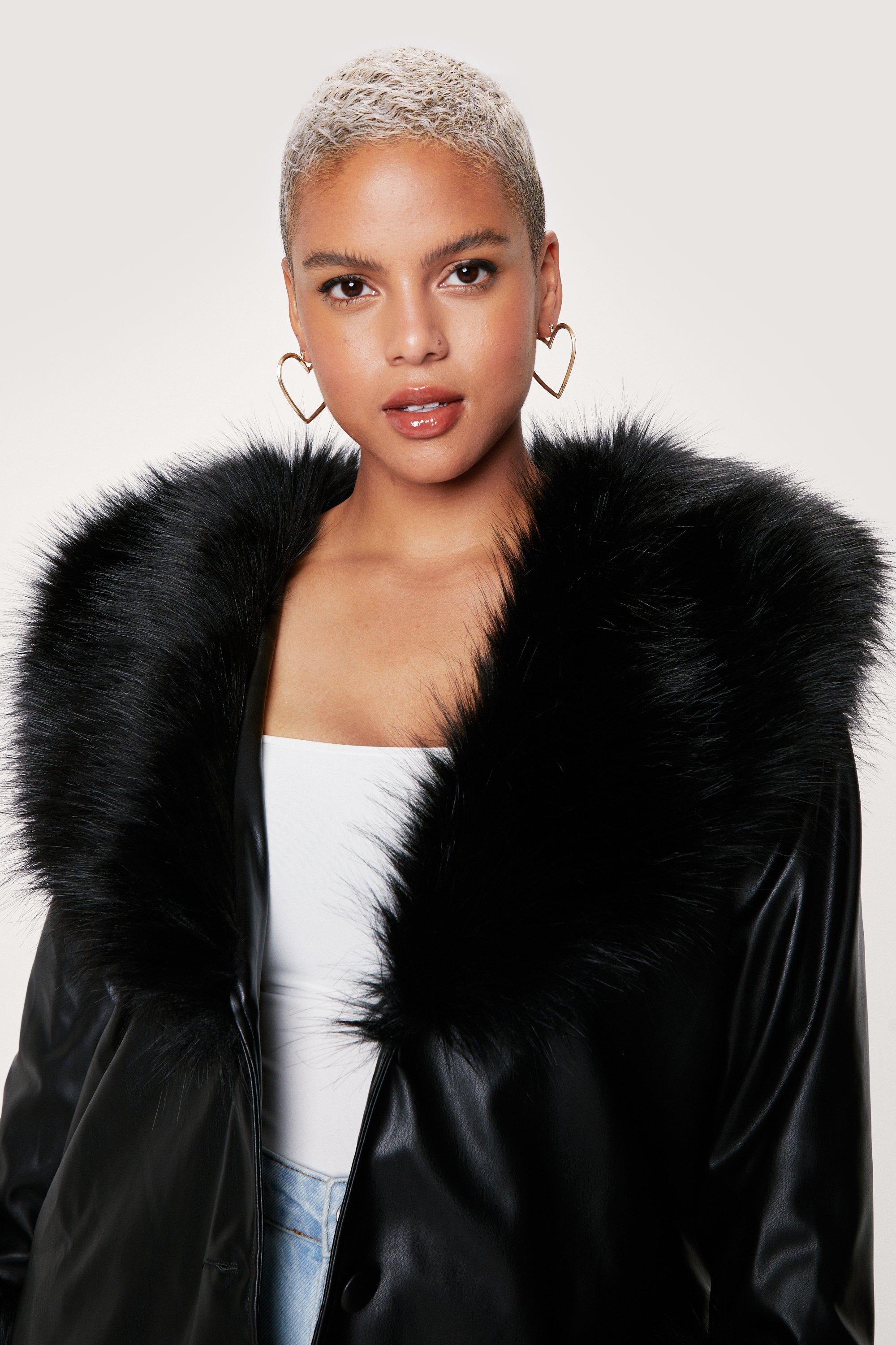 Fur trim blazer hotsell