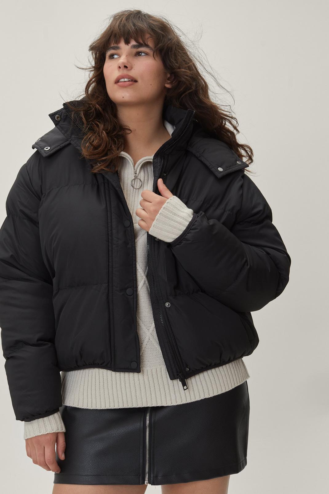 105 Plus Size Hooded Puffer Jacket image number 2