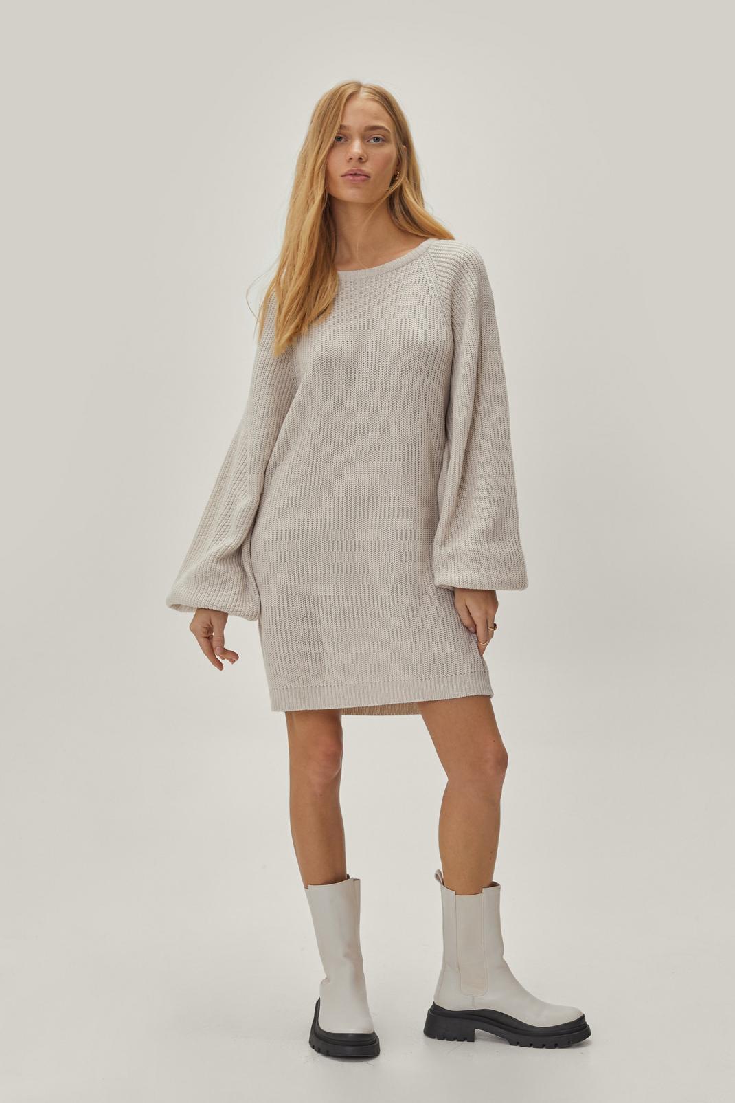165 Petite Recycled Crew Neck Sweater Dress image number 2