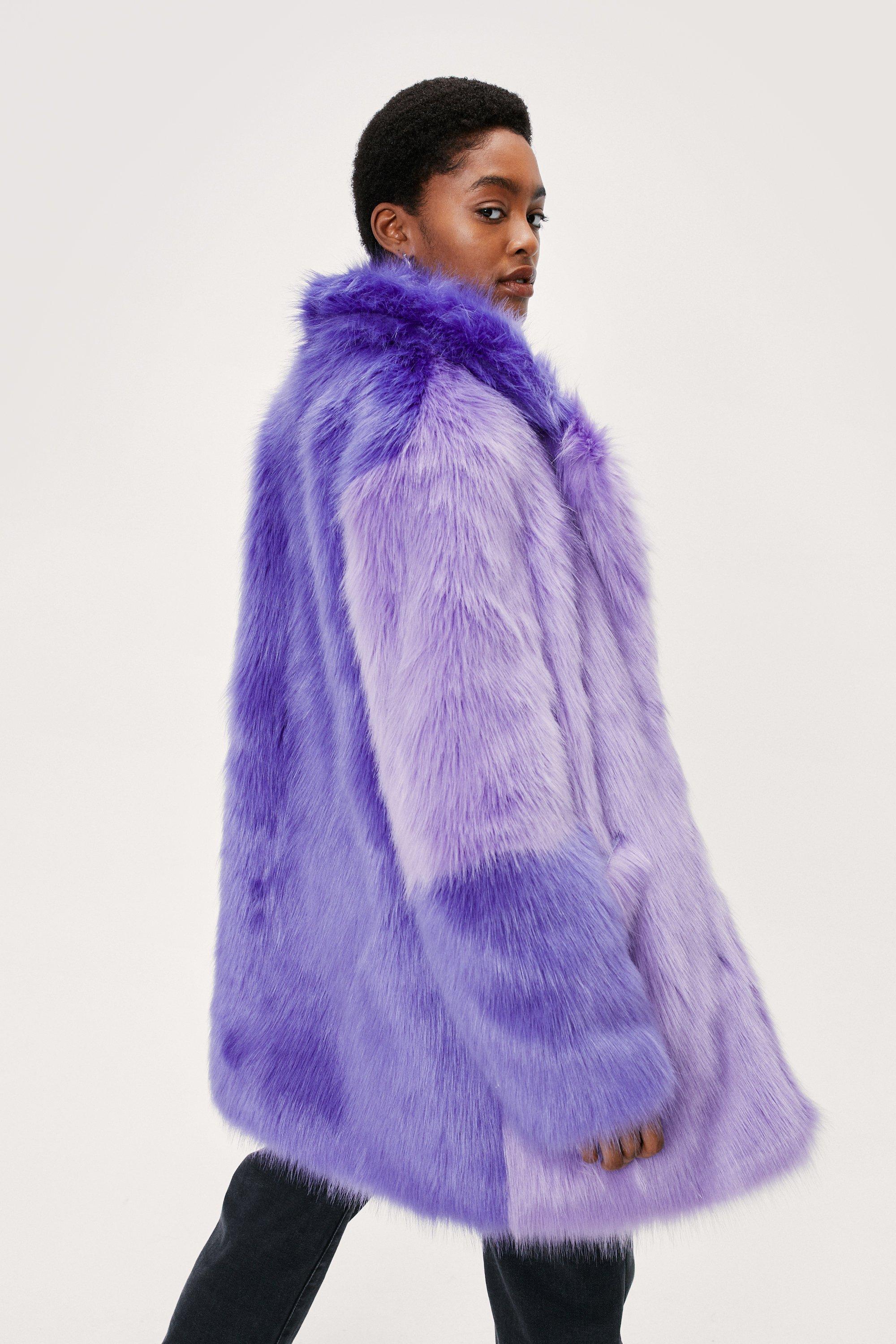 Ombre faux fur on sale coat