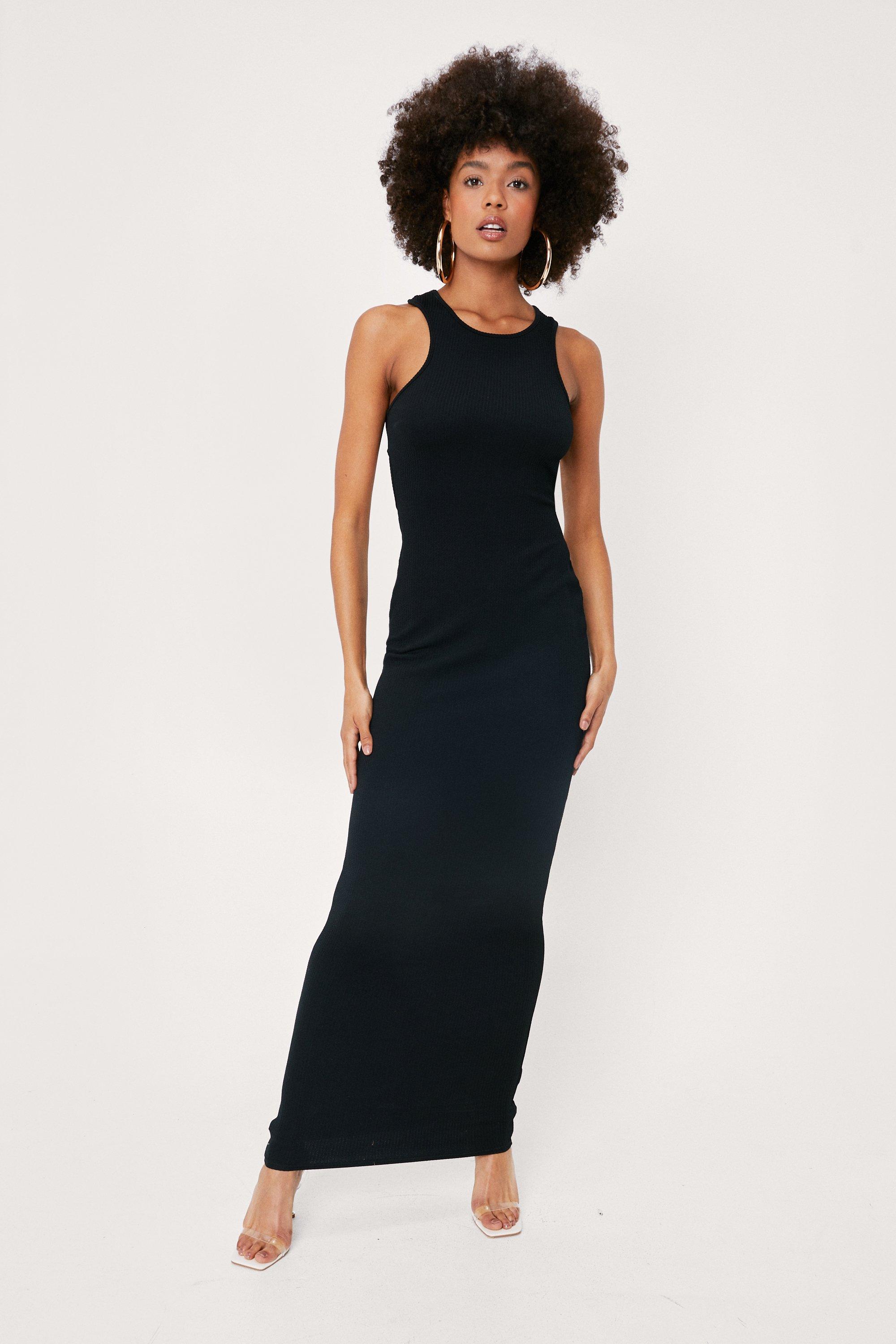 nasty gal long black dress