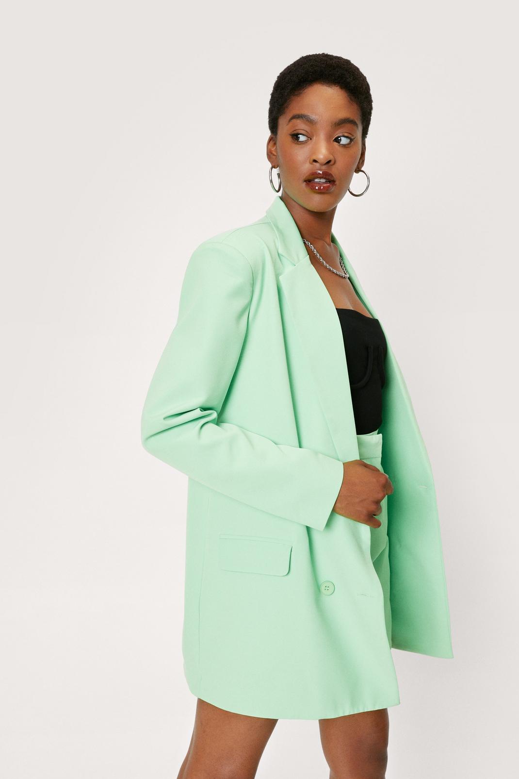 Chartreuse Oversized Longline Suit Blazer image number 1