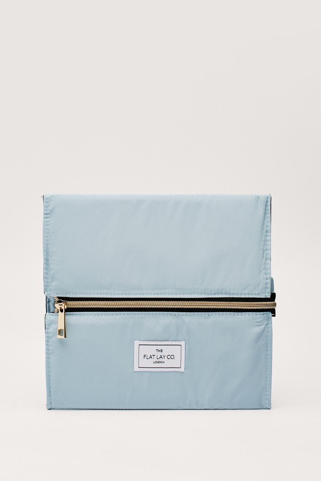 The Flat Lay Plain Zip Cosmetic Box, Light blue image number 1