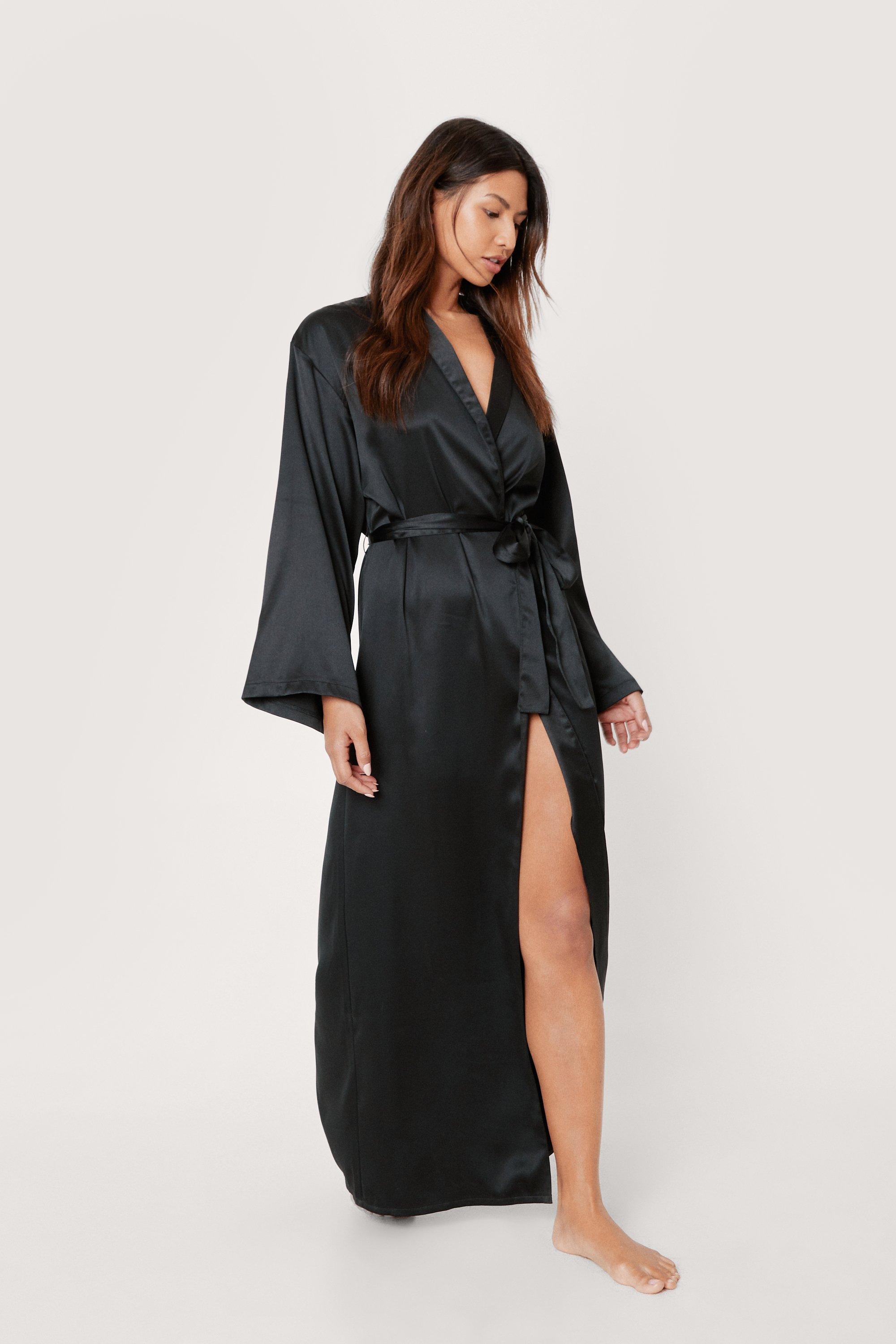 Maxi satin dressing gown sale