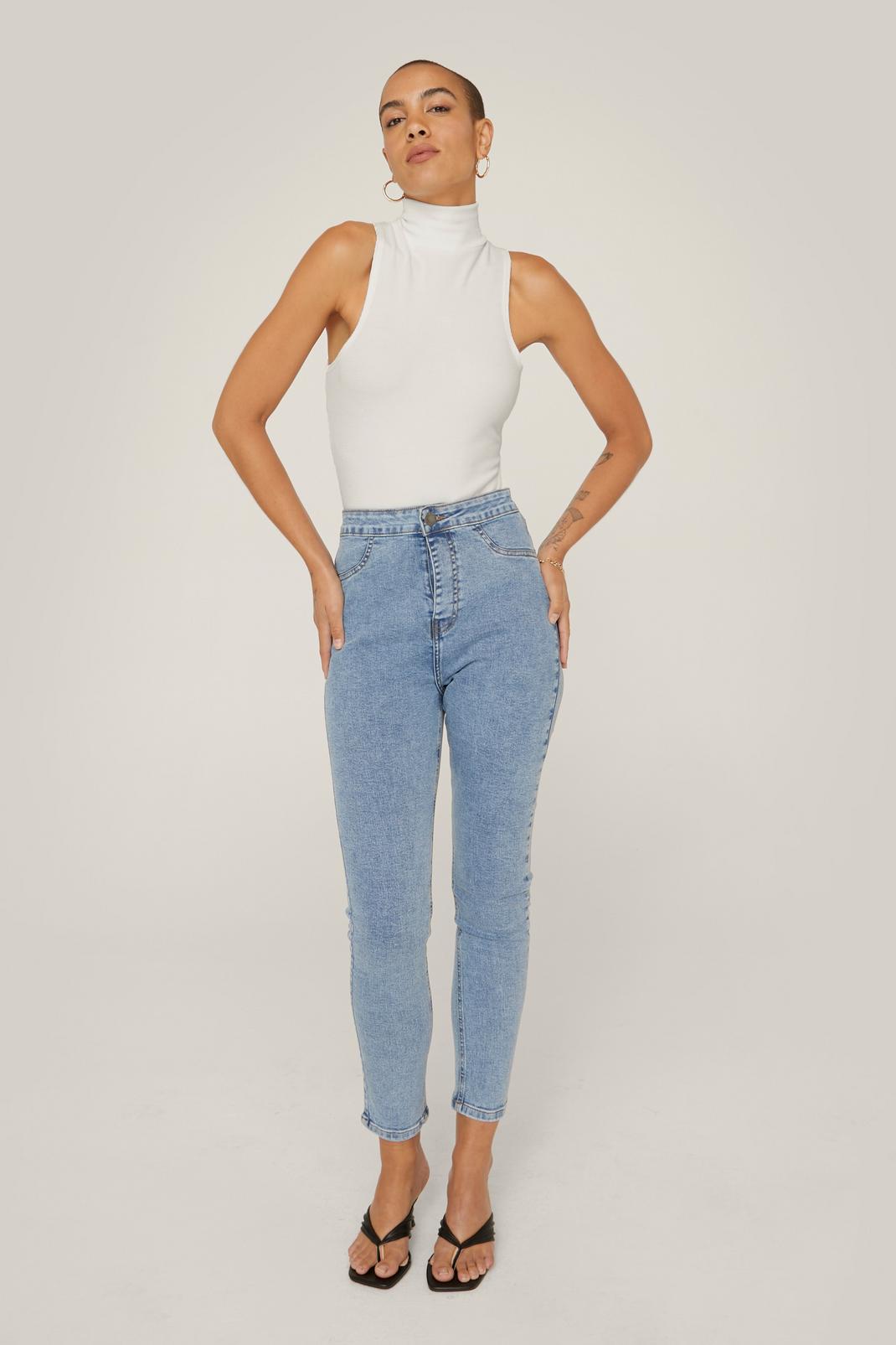Light blue Recycled Cotton Booty Shape Skinny Jeans image number 1