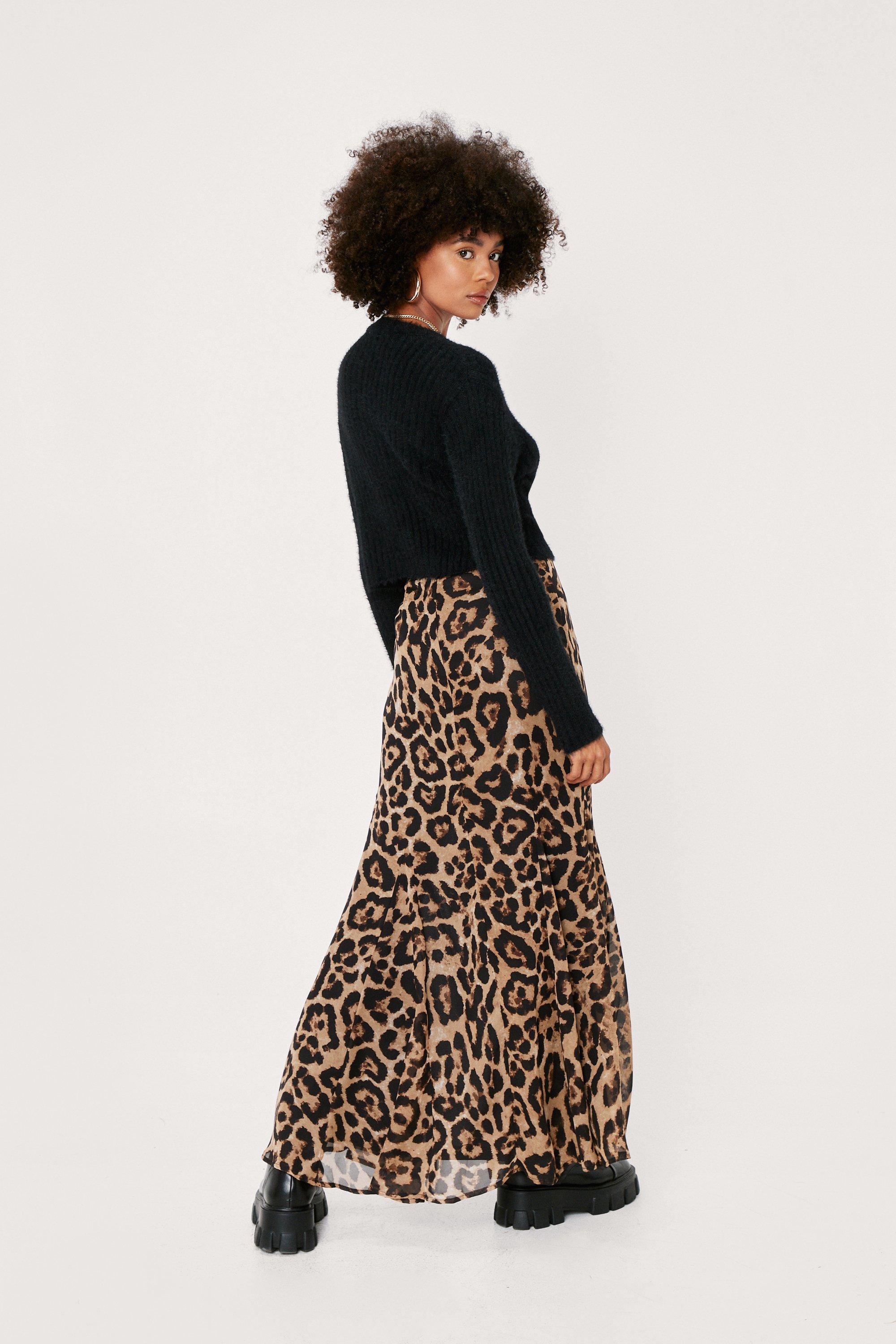 Cheetah print cheap skirt maxi