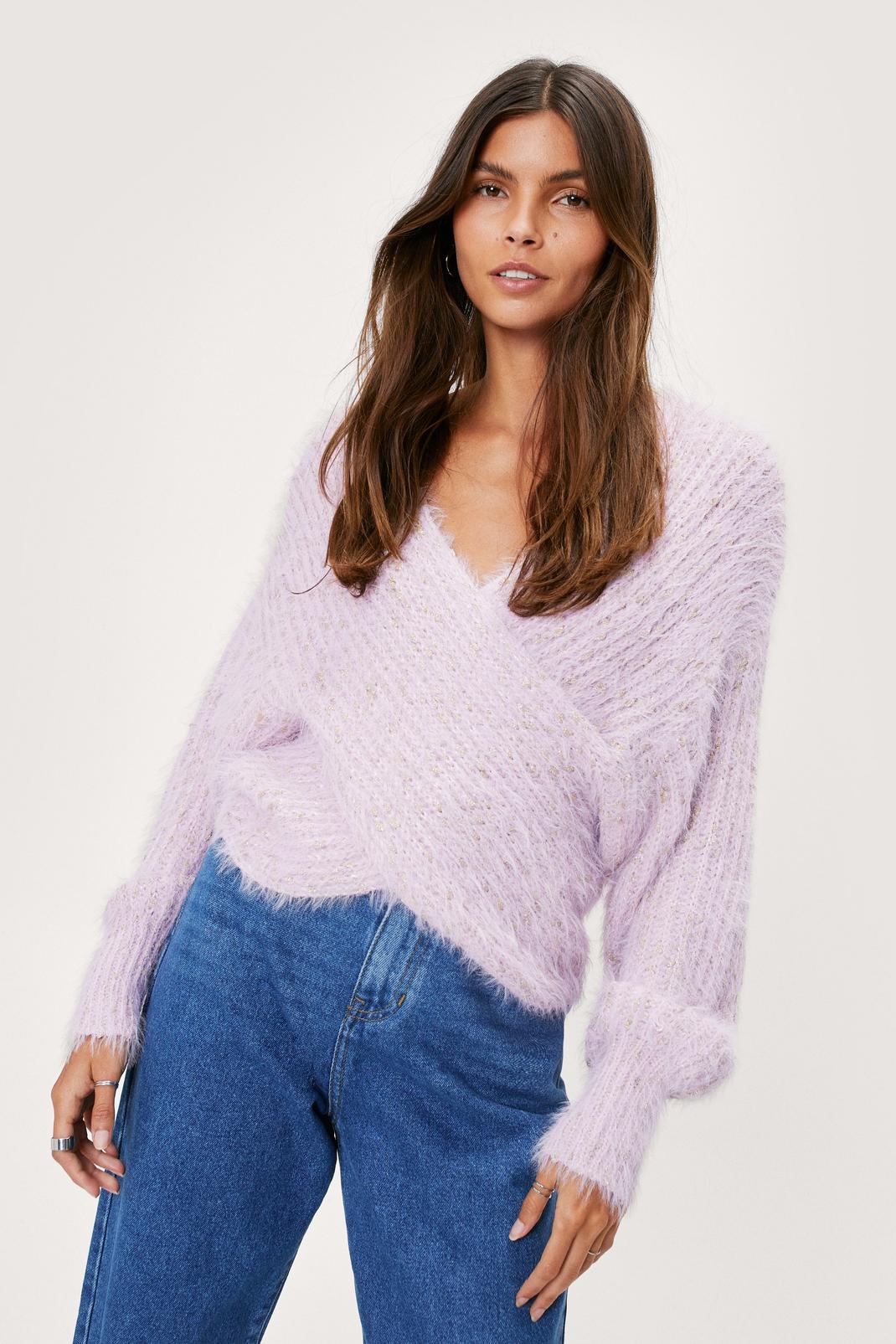 137 Chunky Knit Wrap Front Jumper image number 2