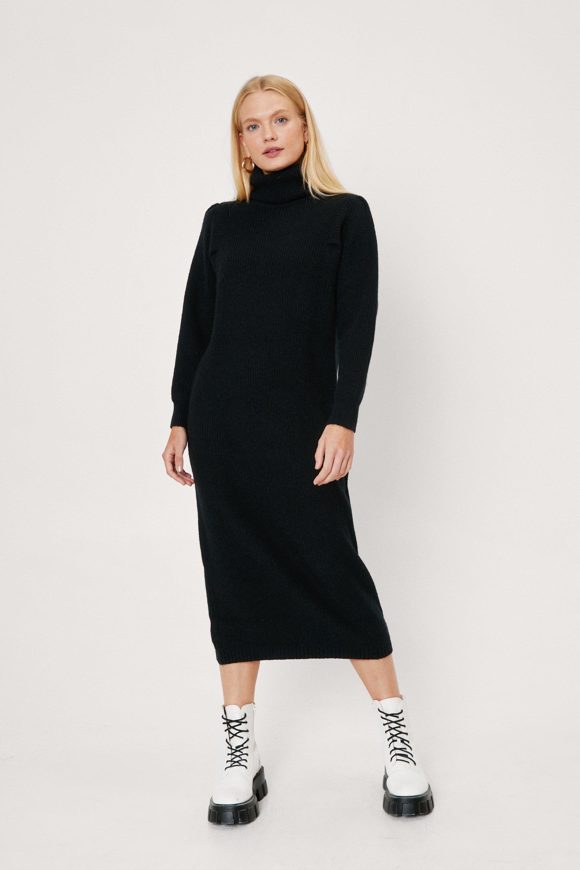 balloon sleeve jumper dress