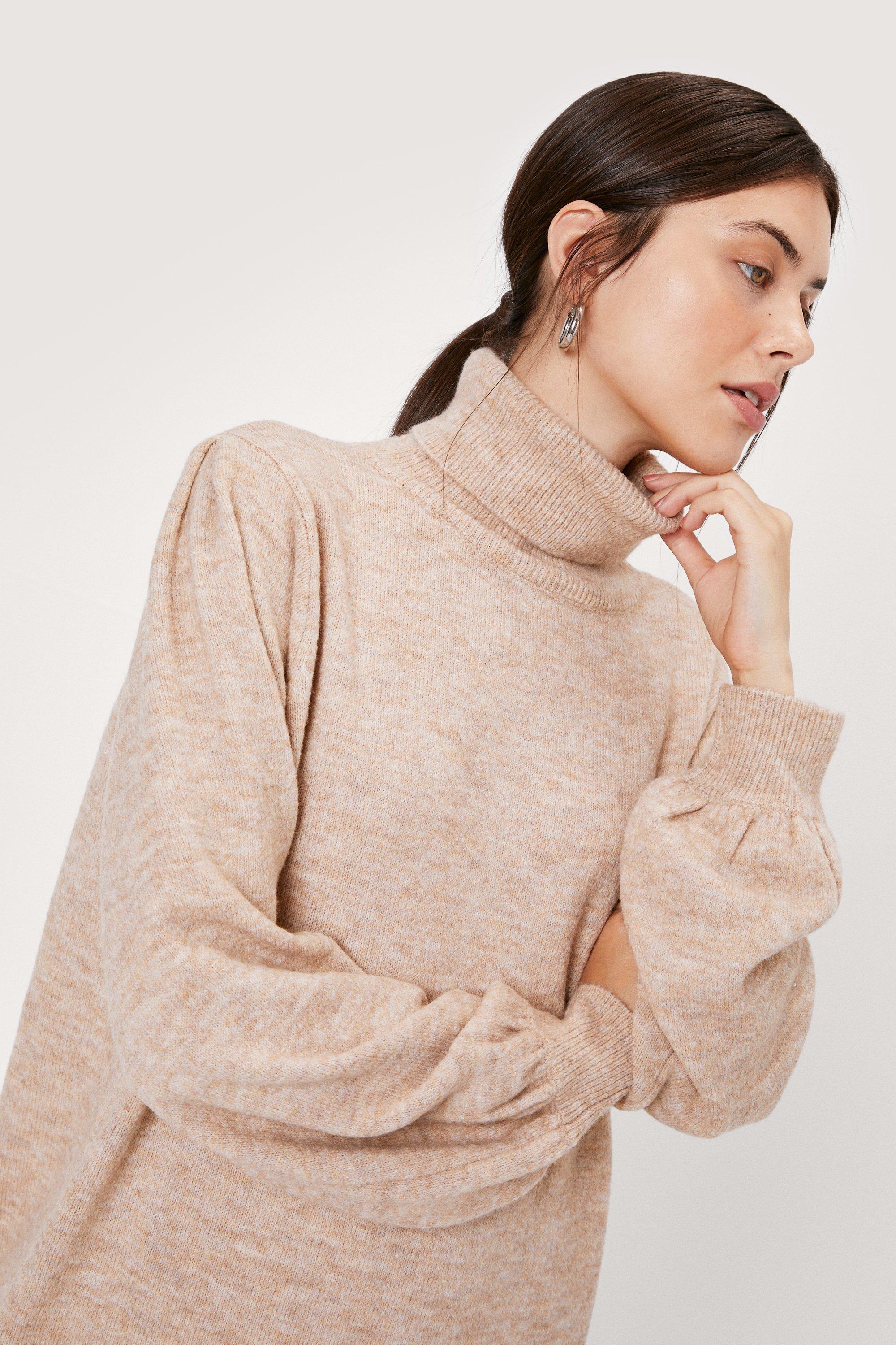 Recycled Roll Neck Midi Jumper Dress Nasty Gal