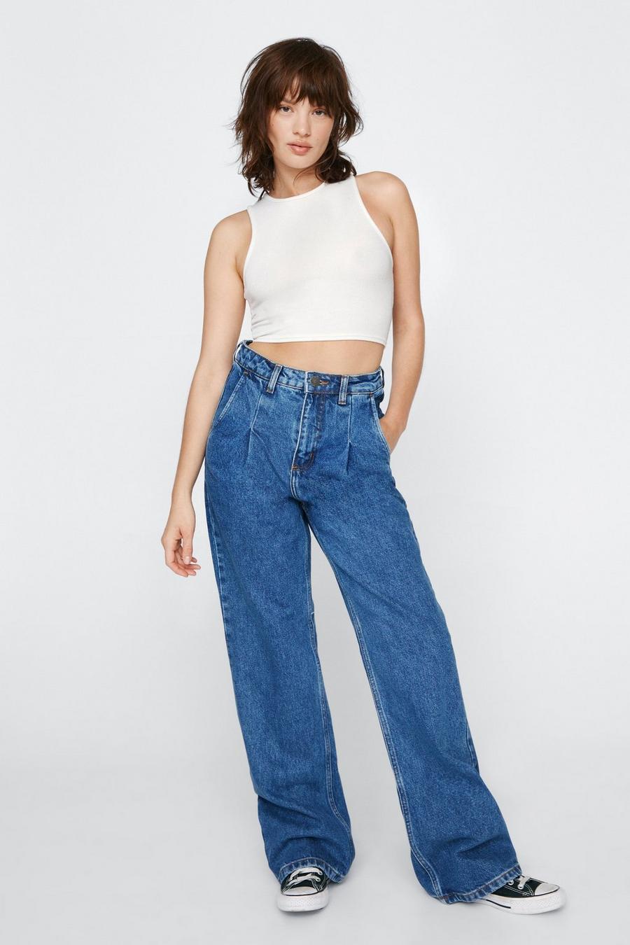 Organic High Waisted Tapered Denim Jeans