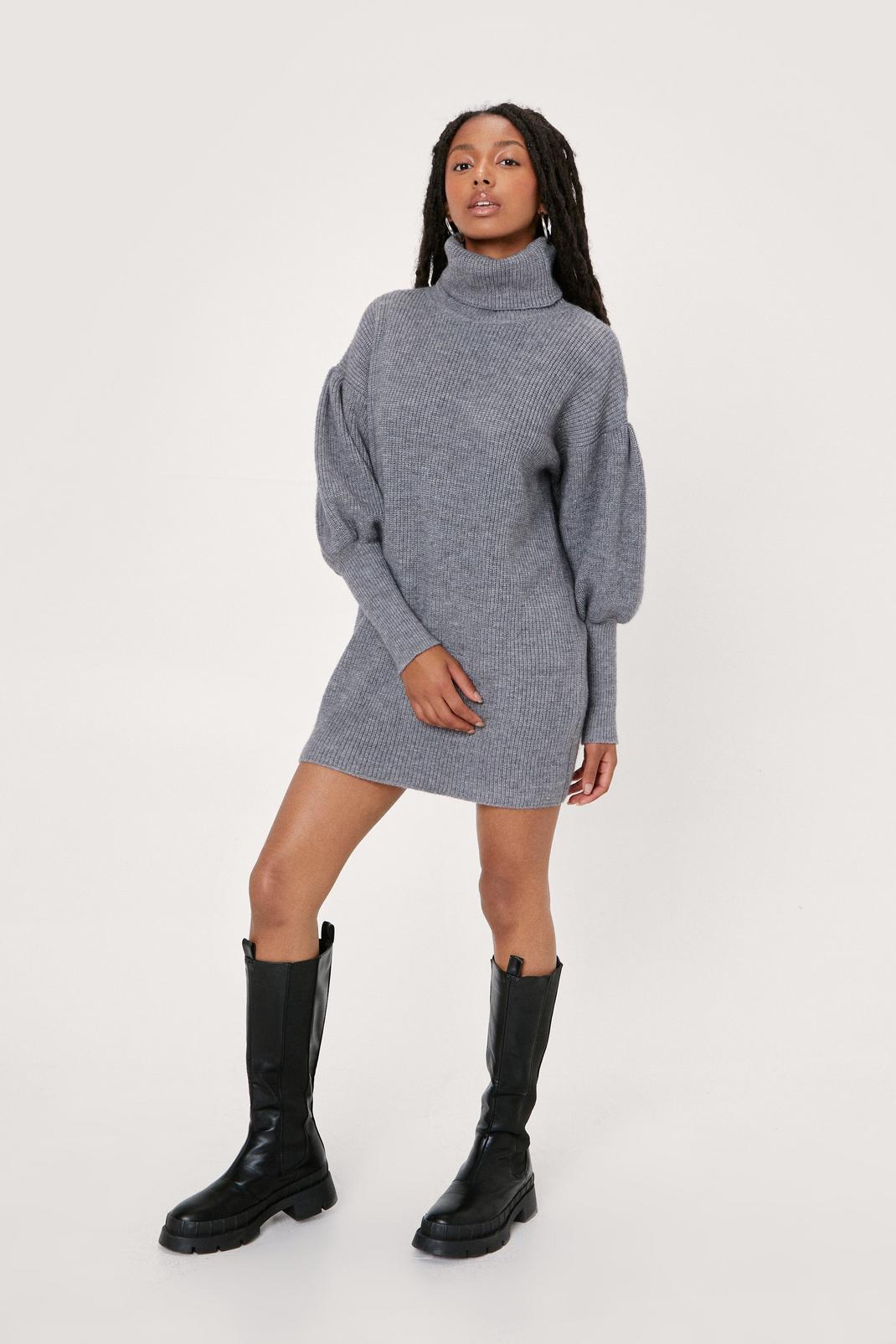 131 Petite Roll Neck Sweater Mini Dress image number 2