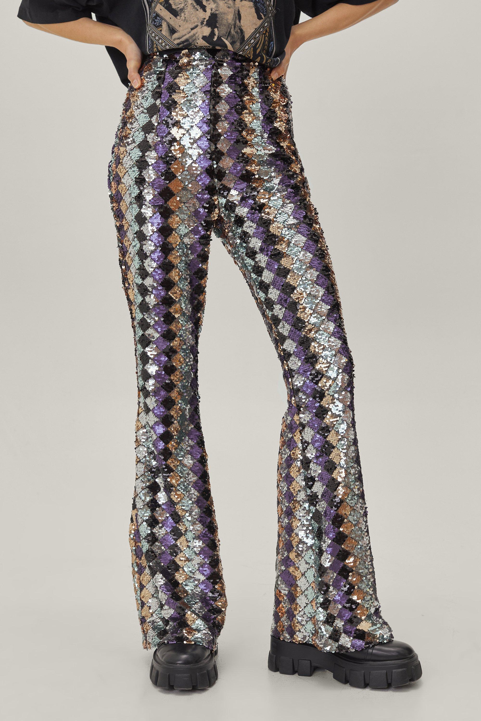 high waisted sequin bell bottoms