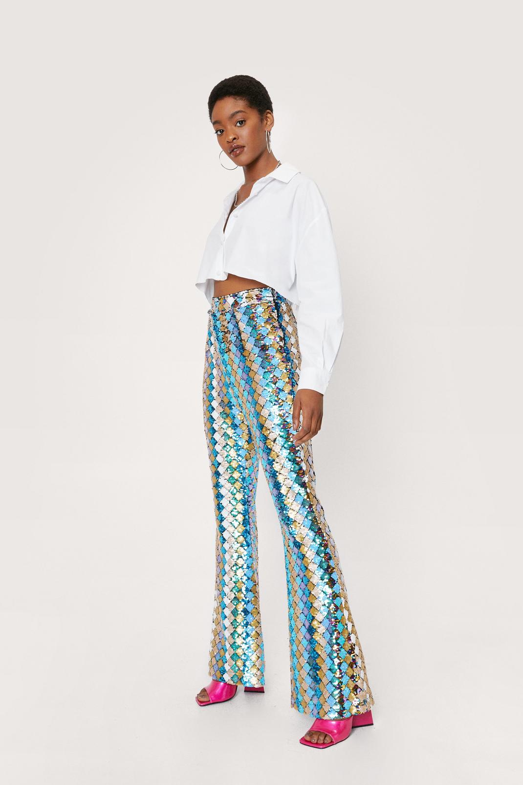 high waisted sequin pants