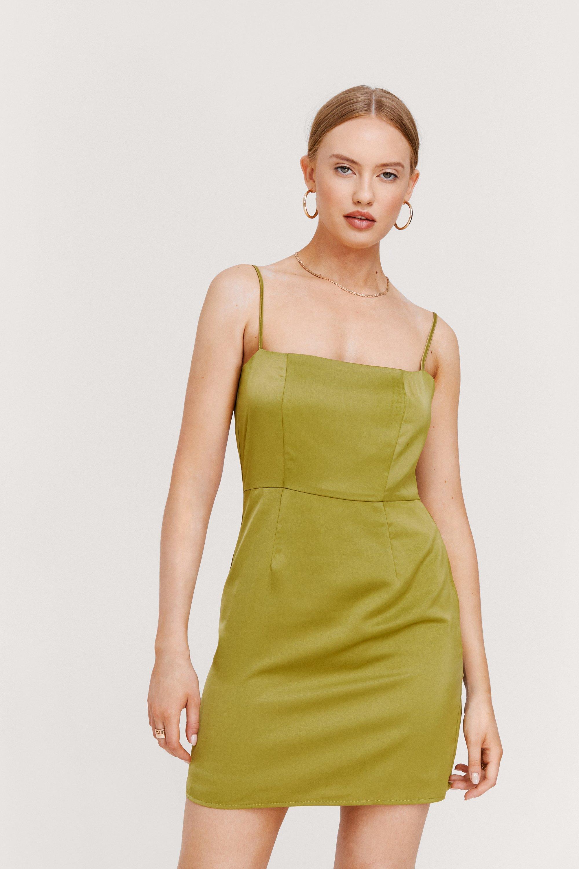 Satin Square Neck Mini Dress | Nasty Gal