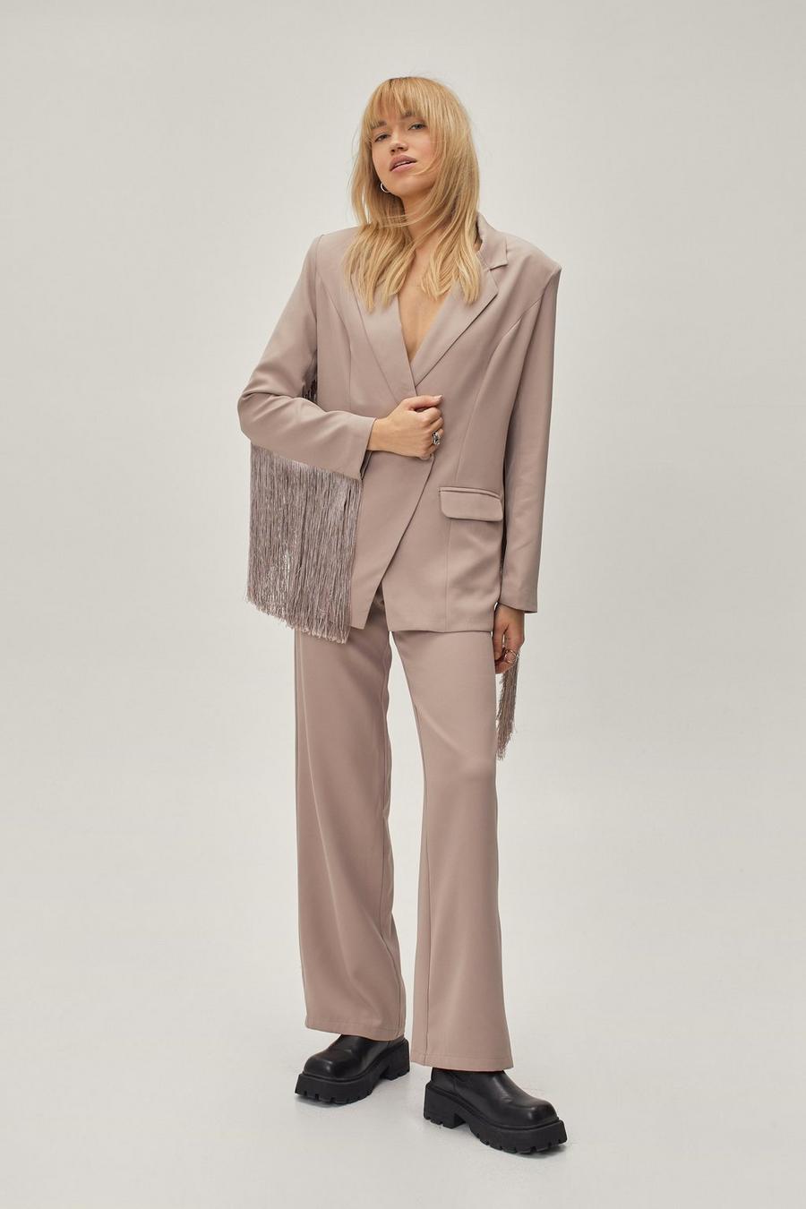 Tailored High Waisted Wide Leg Trousers