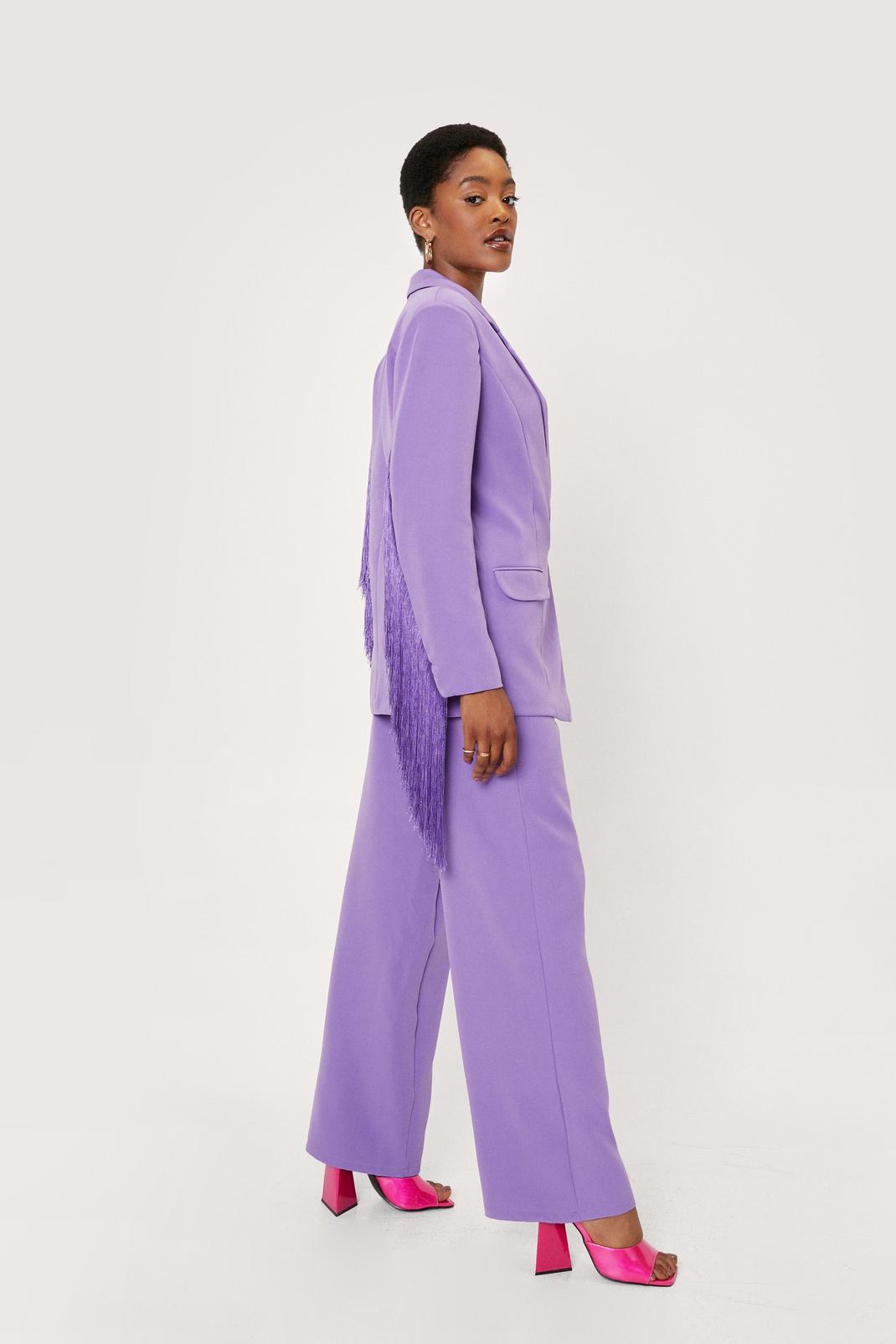 Purple Tailored High Waisted Wide Leg Pants image number 1