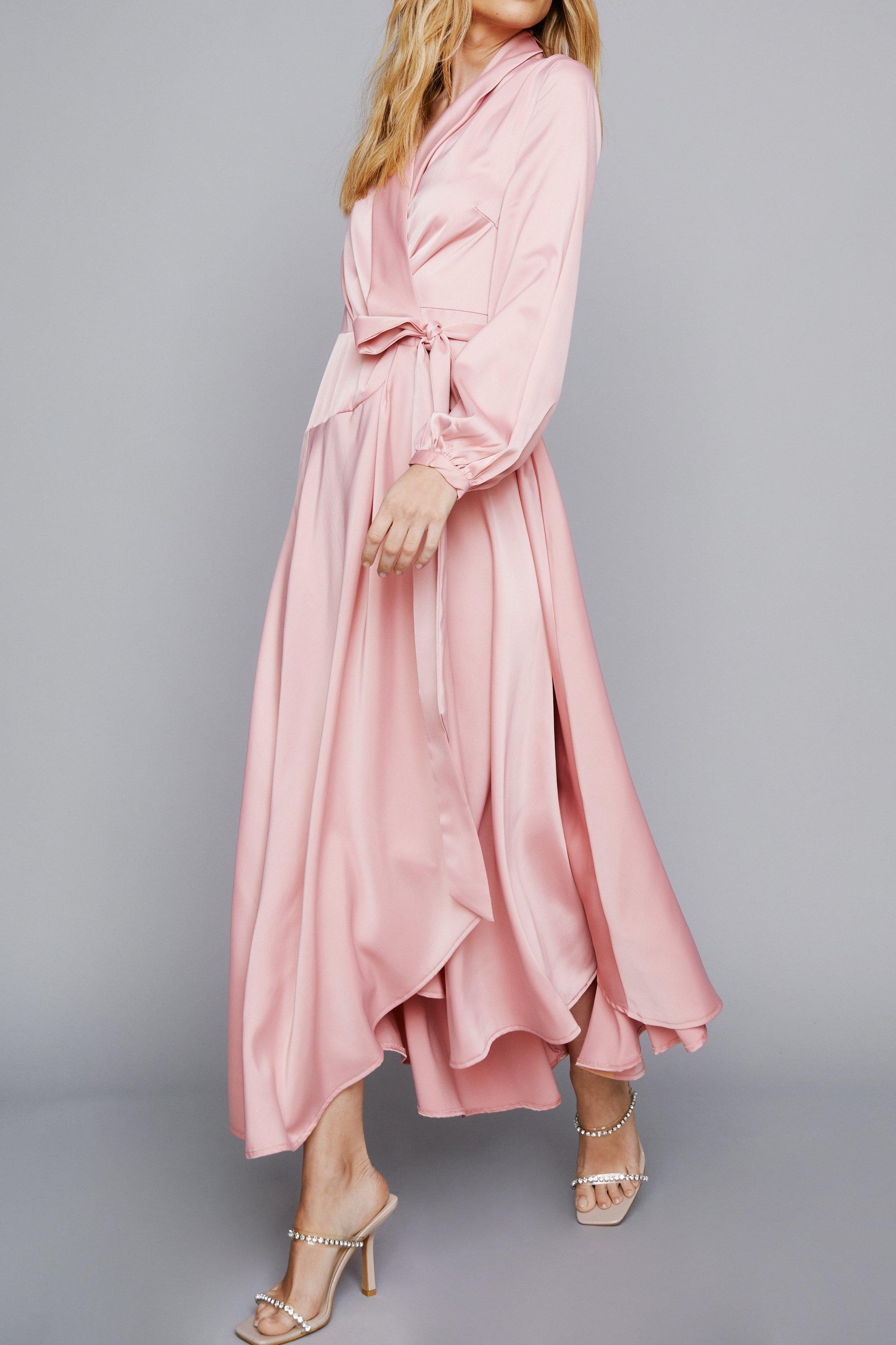 Nasty gal outlet satin wrap dress