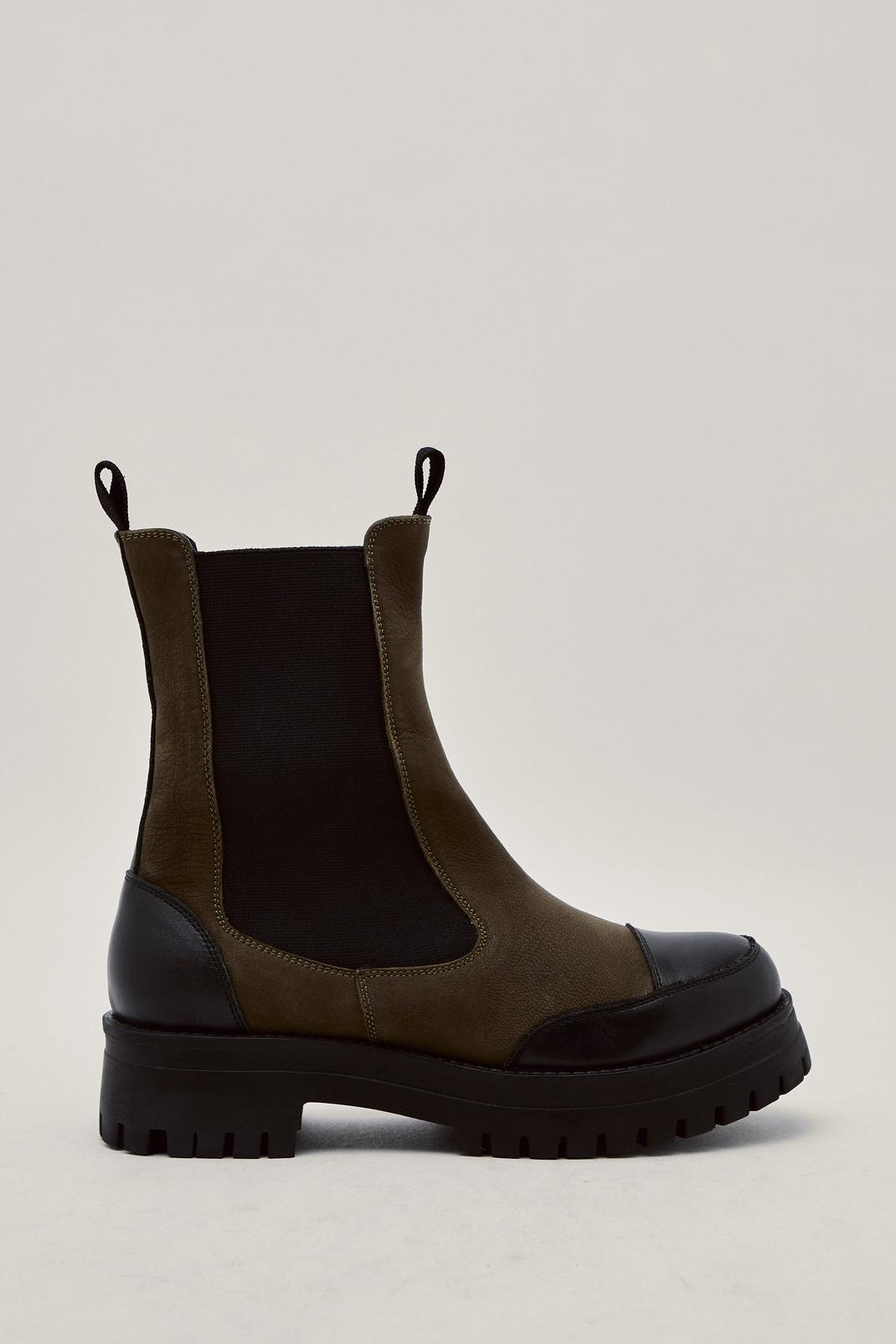 135 Real Suede Contrast Cleated Chelsea Boots image number 2