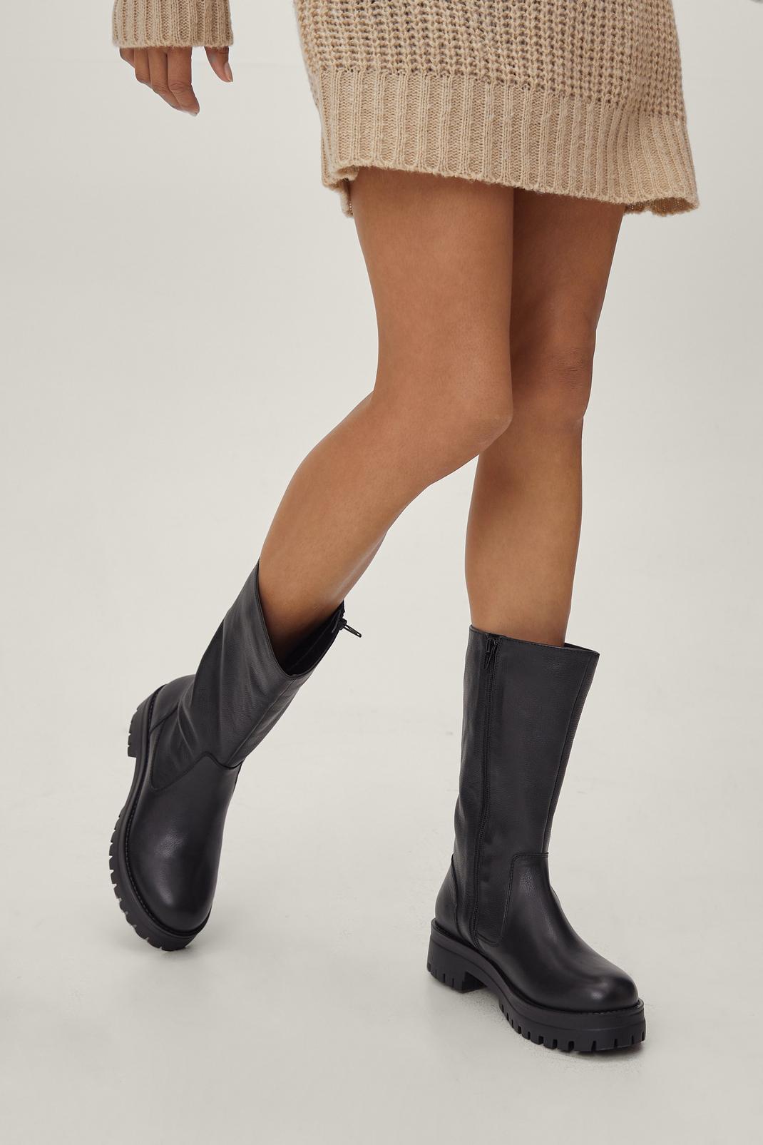105 Real Leather Chunky Pull On Boots image number 2