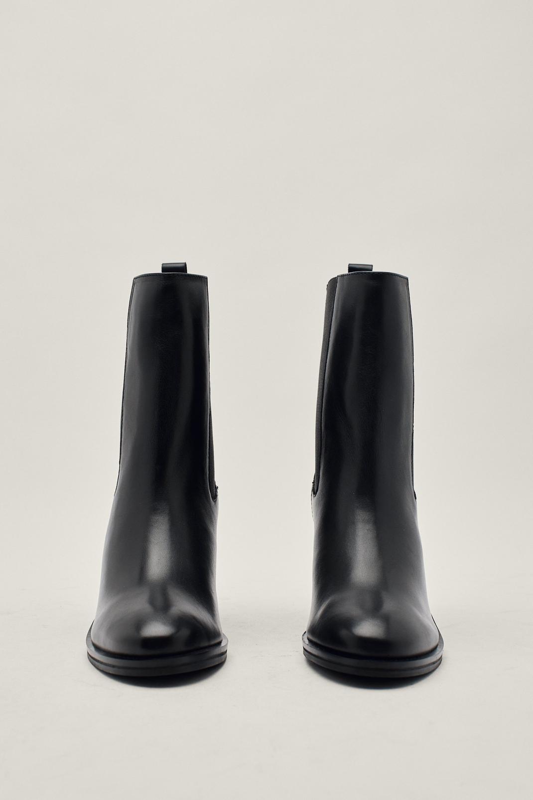 105 Real Leather Heeled Pointed Chelsea Boots image number 2