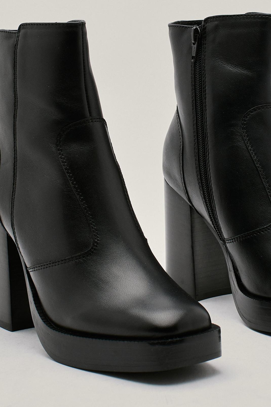 105 Real Leather Platform Ankle Boots image number 2
