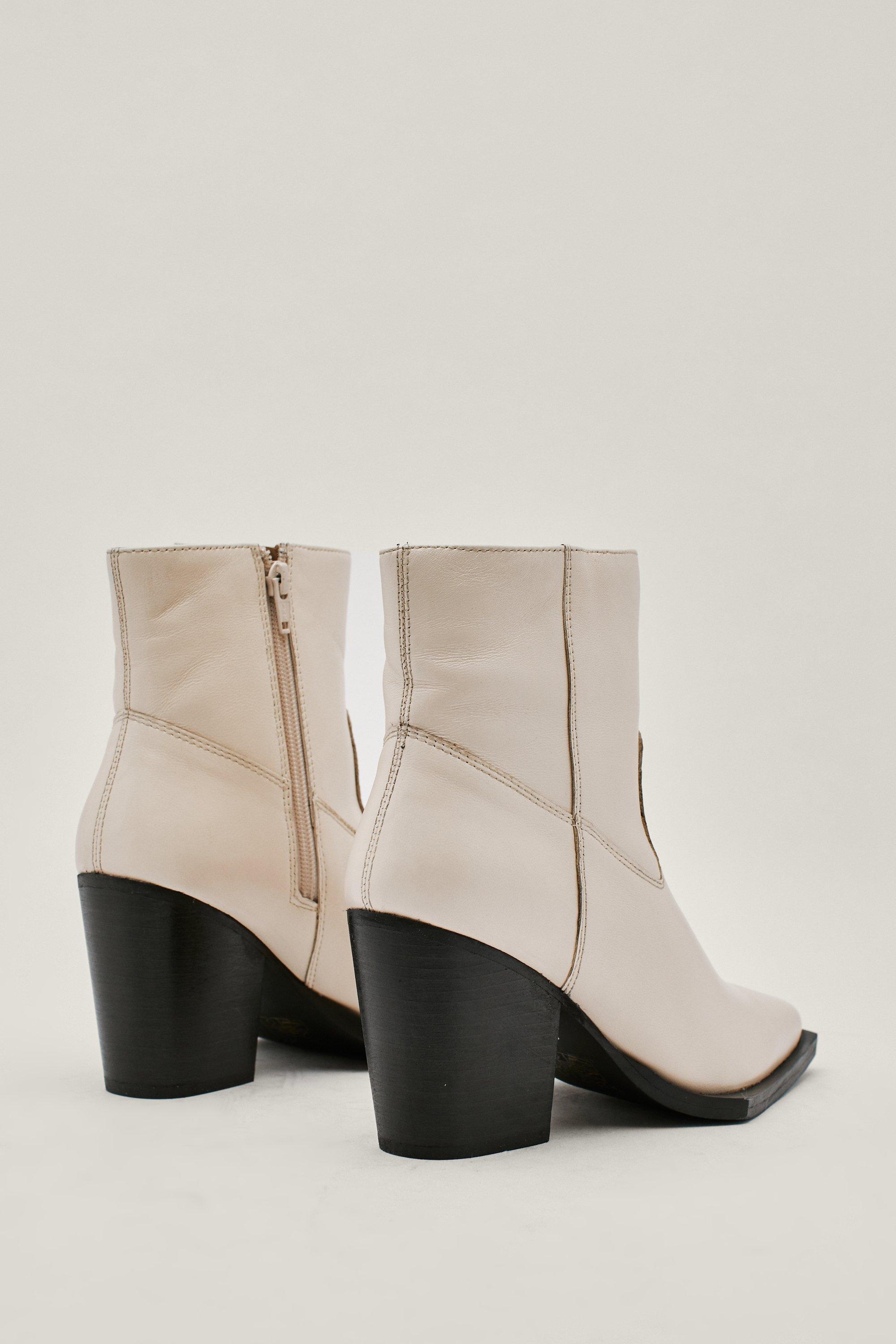 heeled western ankle boots