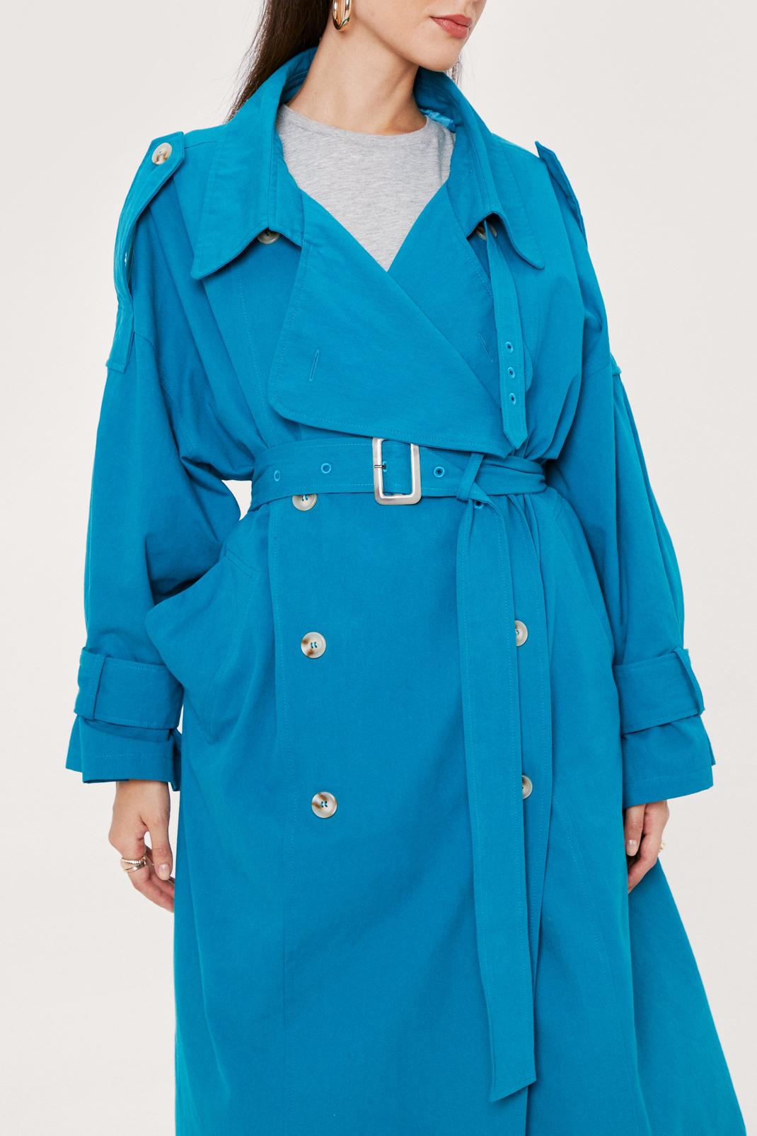 106 Oversized Double Breasted Belted Trench Coat image number 2