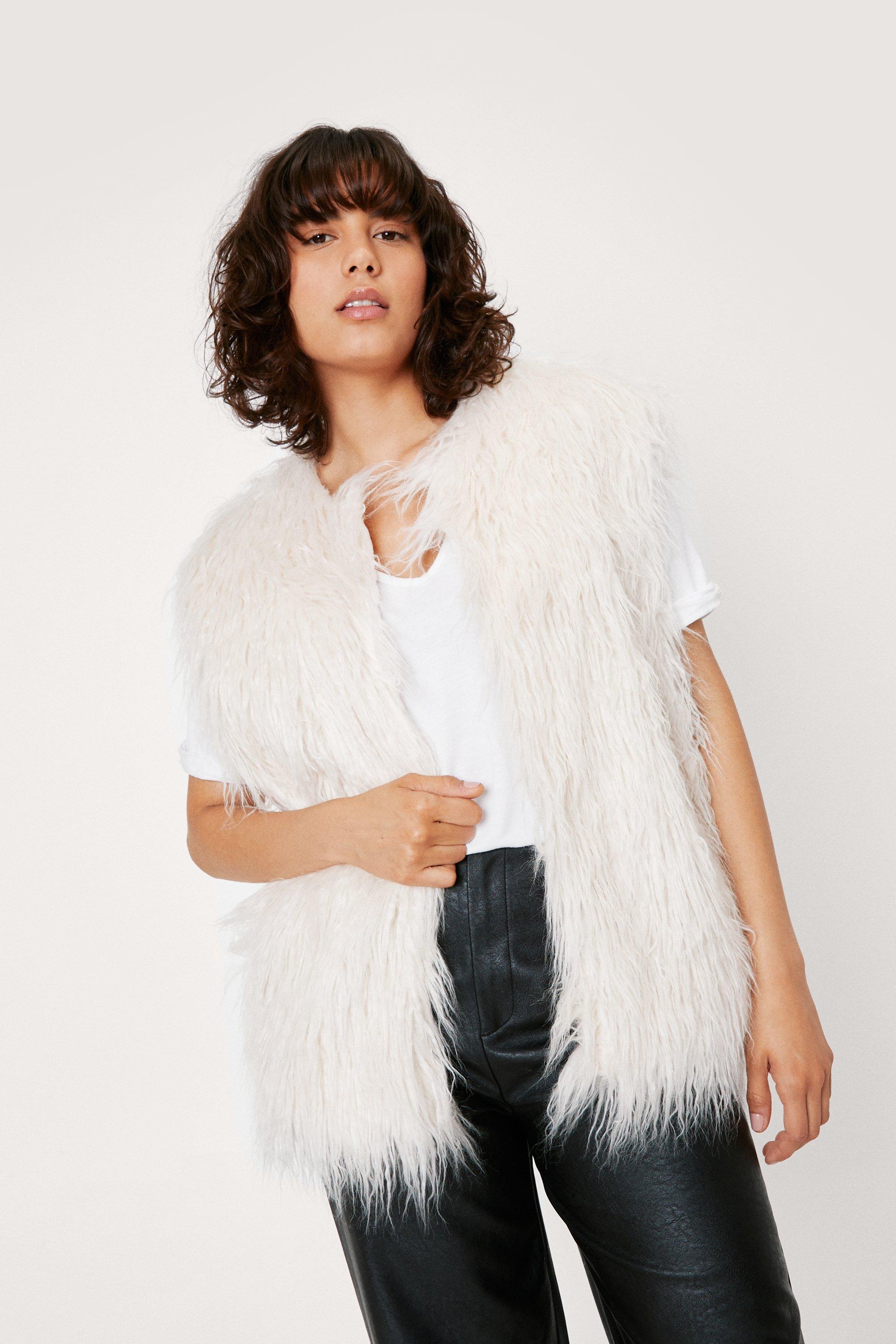 fluffy faux fur gilet