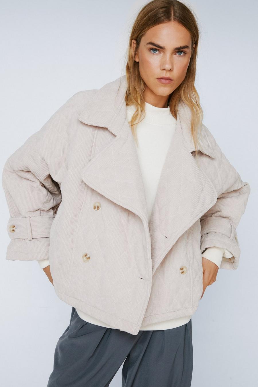 Quilted Oversized Cord Jacket