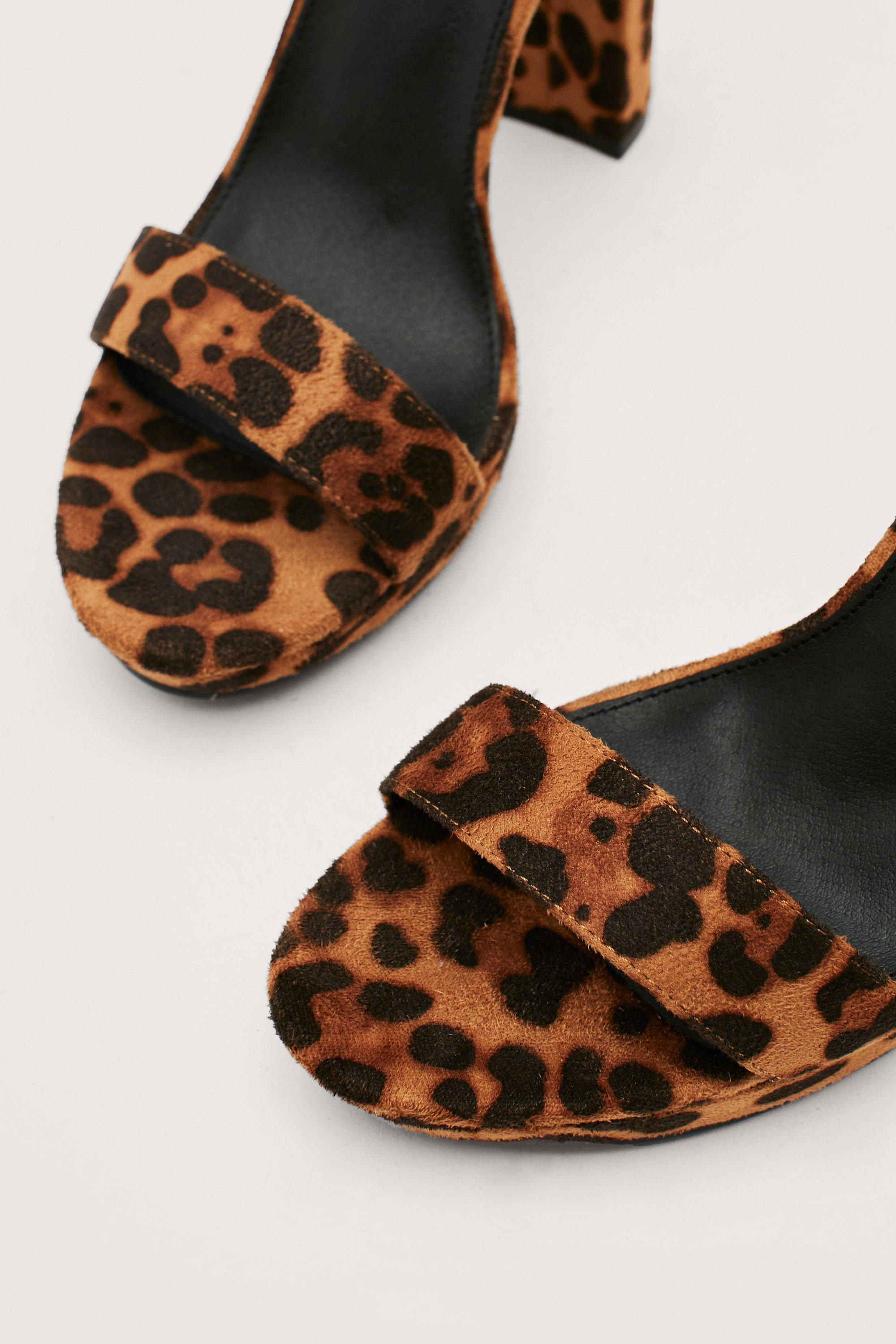 Leopard print barely there on sale heels