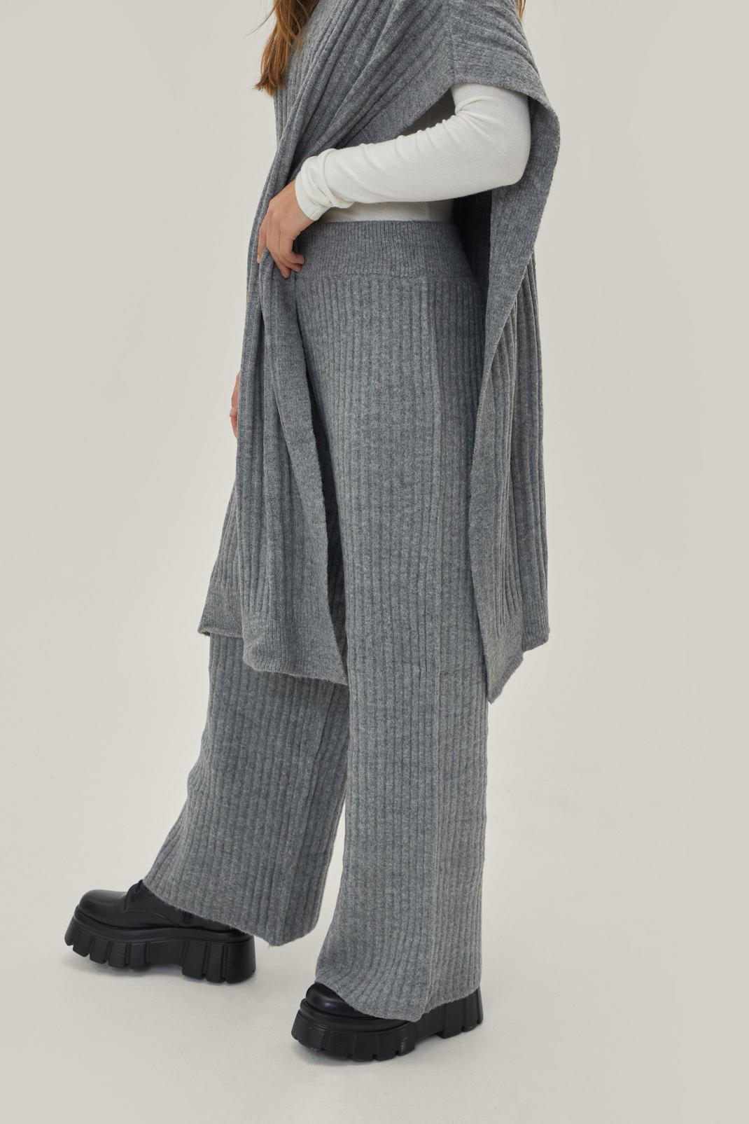 131 Soft Ribbed Knitted Wide Leg Trousers image number 2