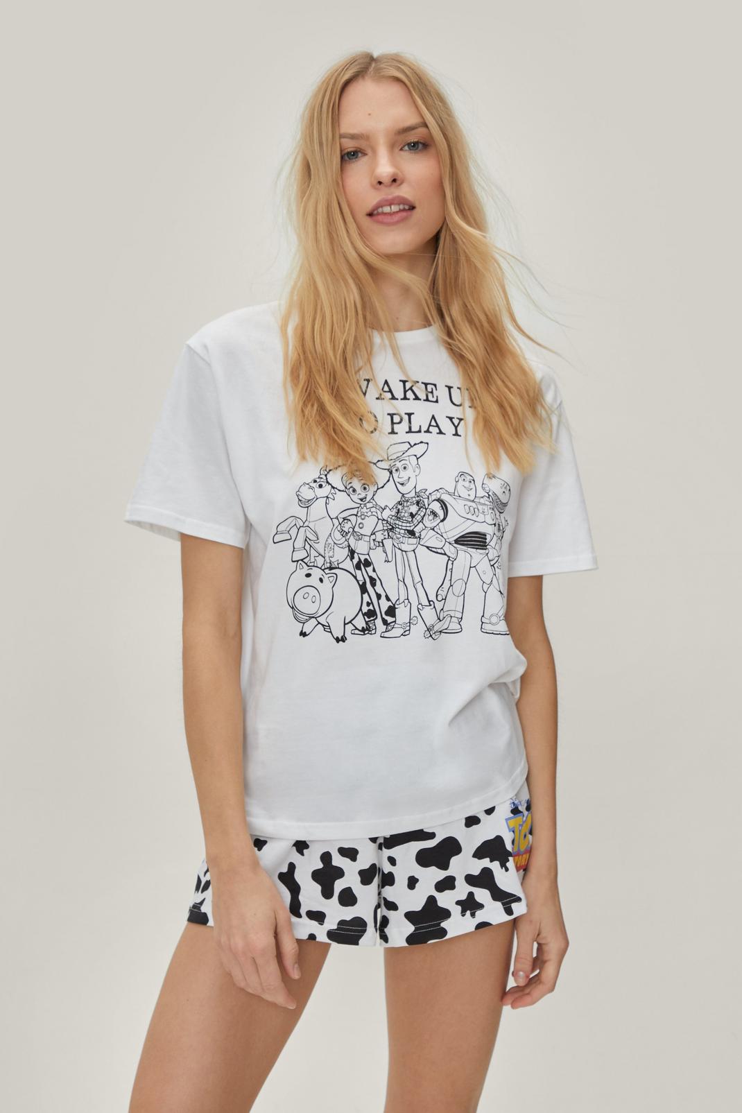 Pyjama t-shirt & short assorti à impressions Toy Story, White image number 1