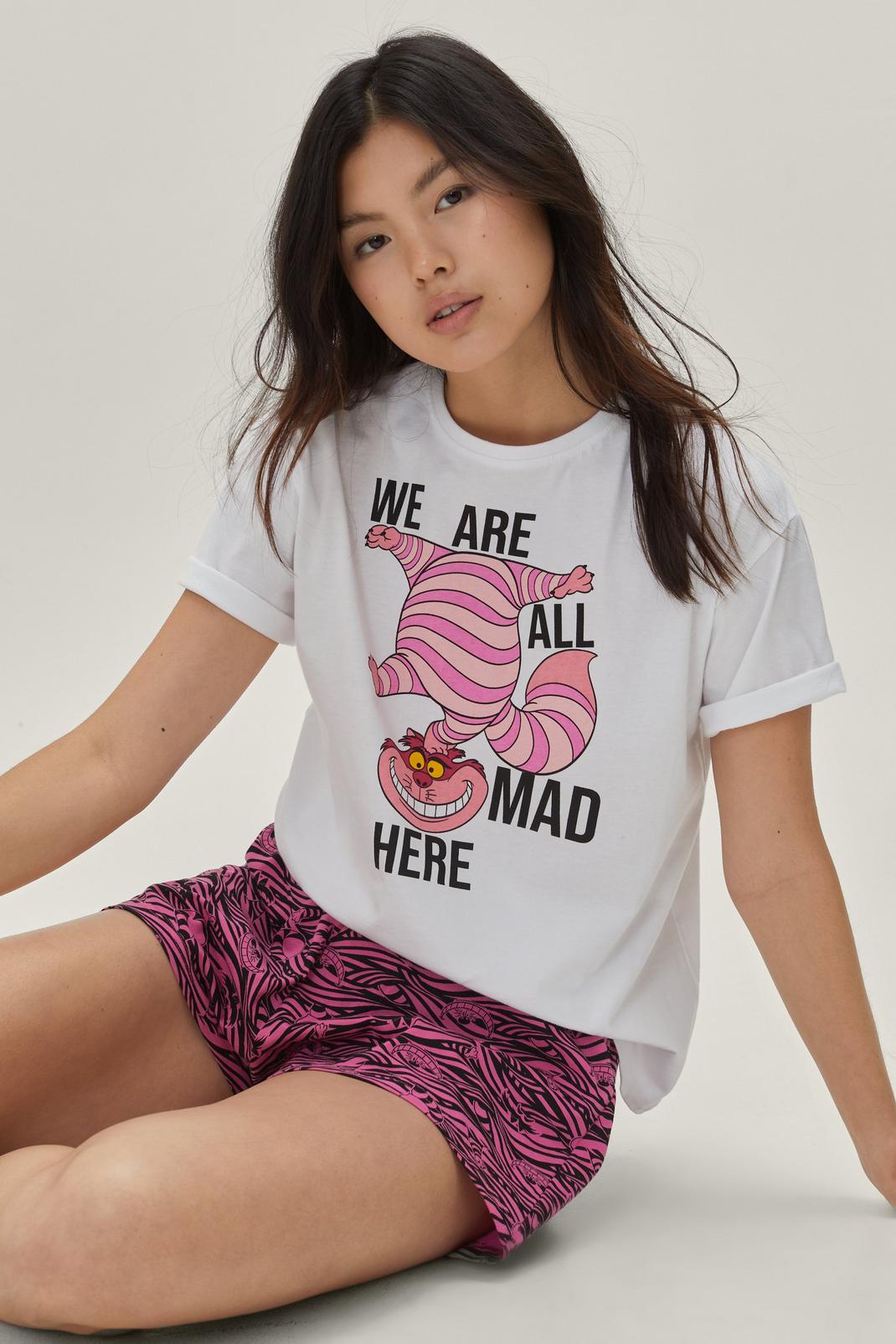 Pink Mad Hatter T-Shirt and Shorts Pajama Set image number 1
